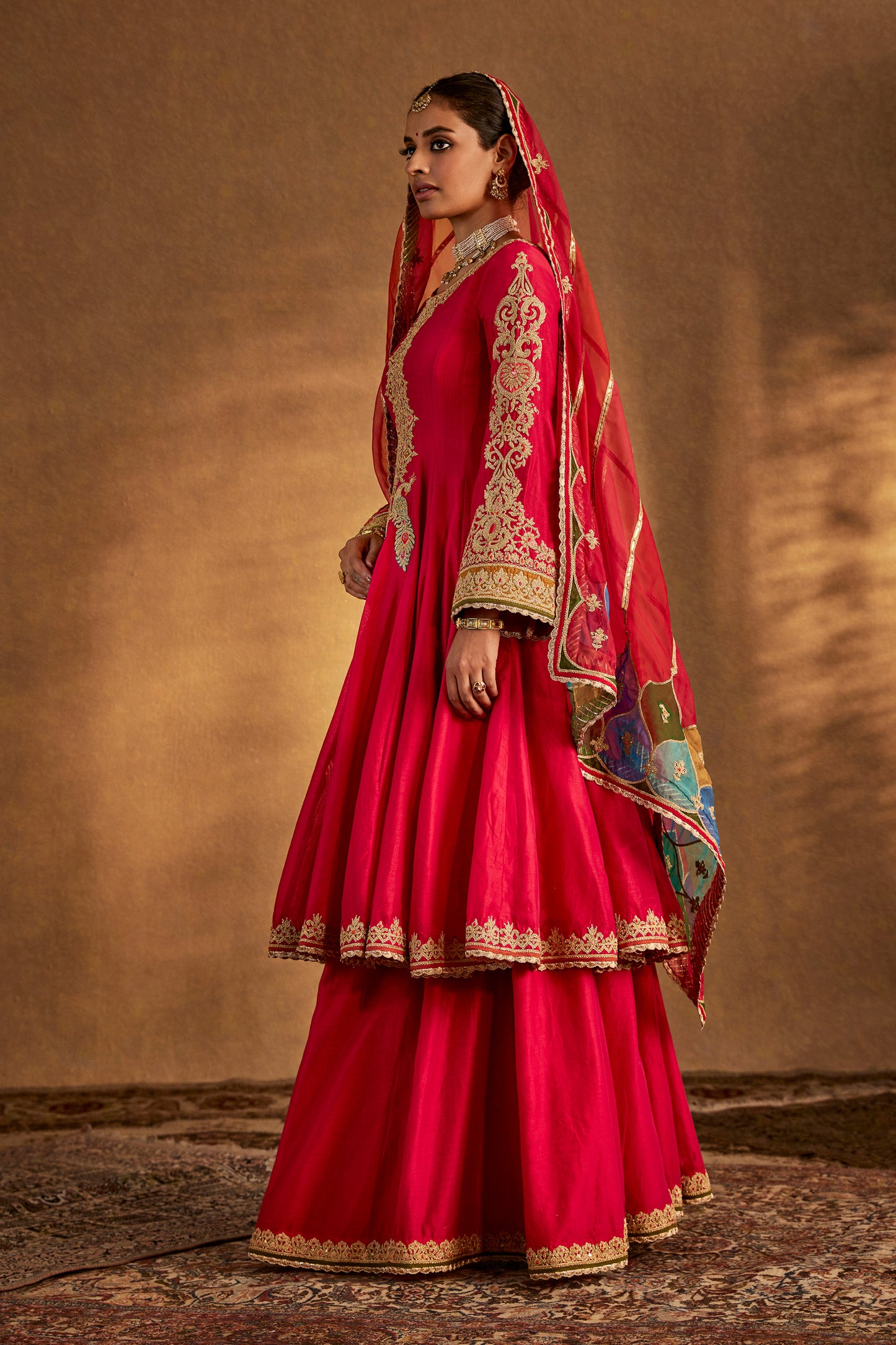 Rani Pink Chevrons Sharara Set