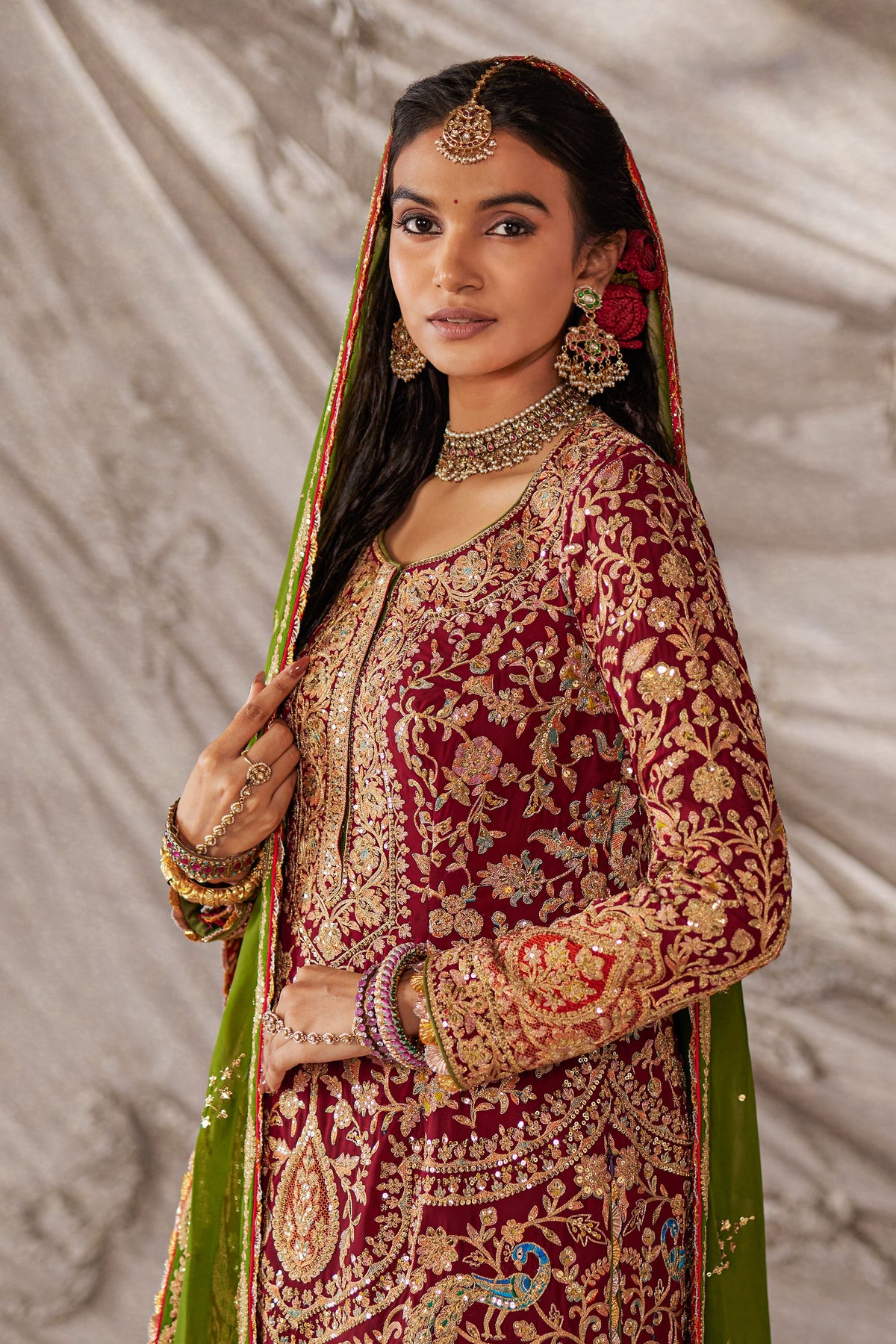 Maroon Kurta Set