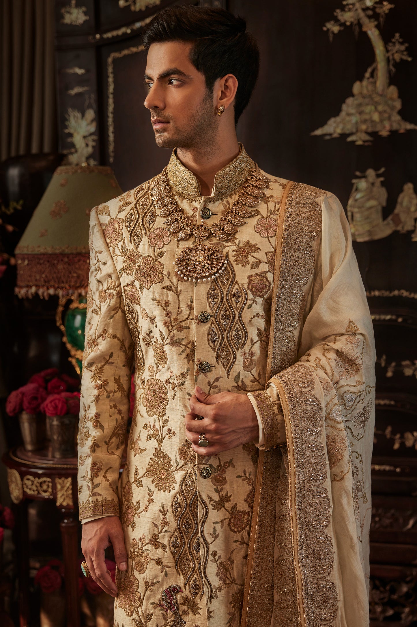 Ivory Silk Sherwani
