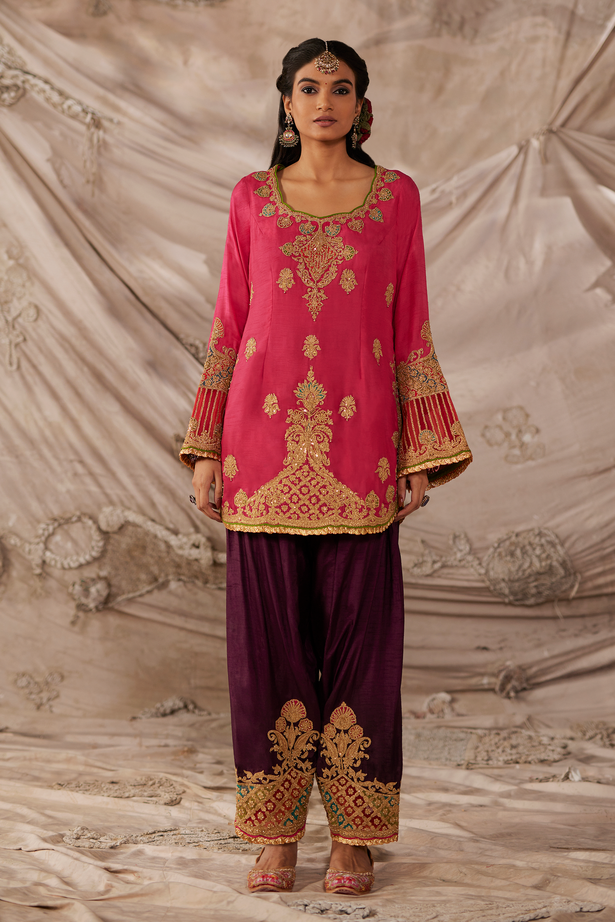 Rani pink kurta Set