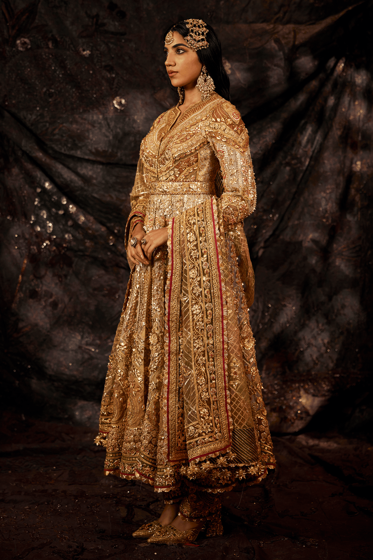 Silver & Gold Gota Embroidered Kalidar Set