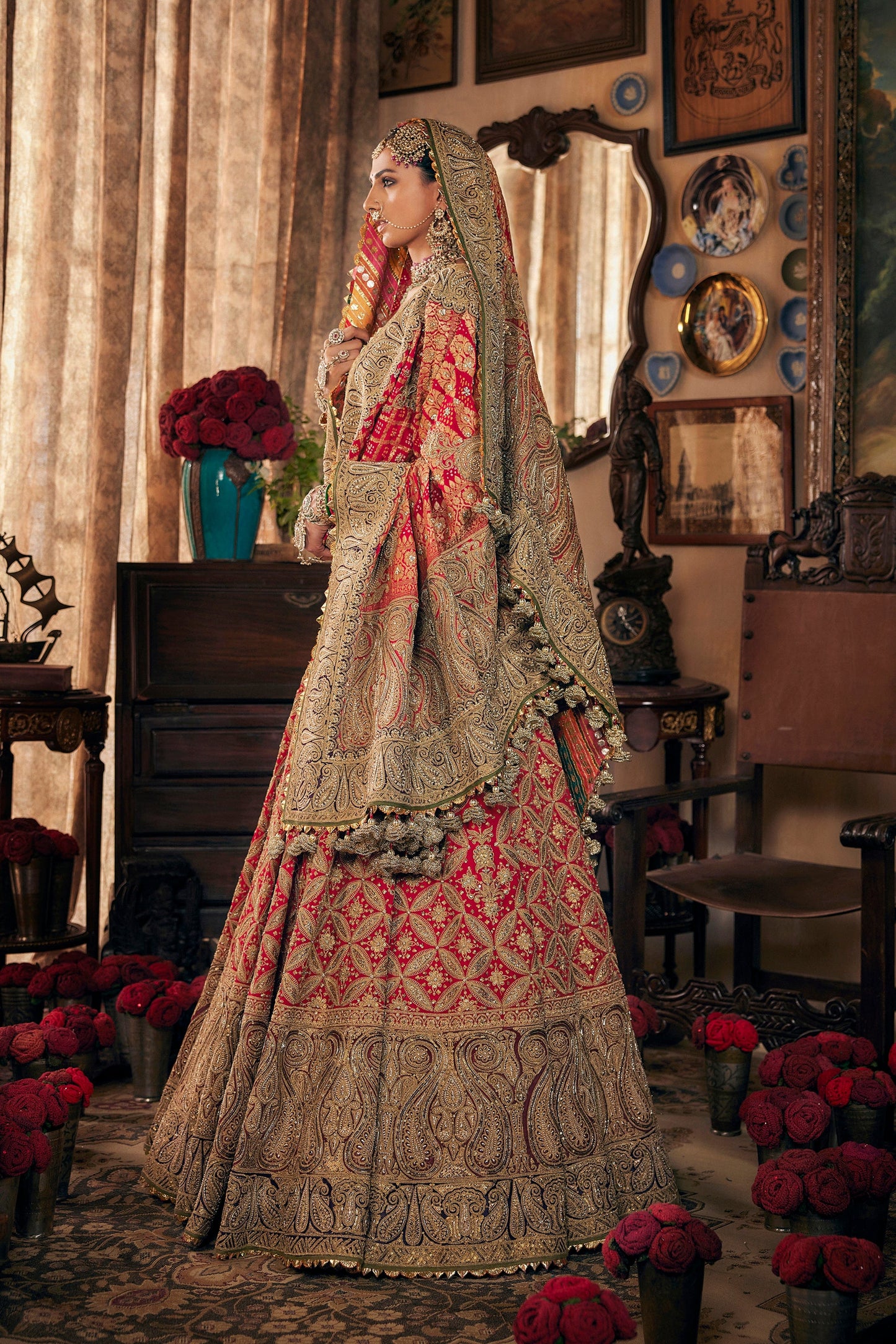 Vivid Red Hued Lehenga