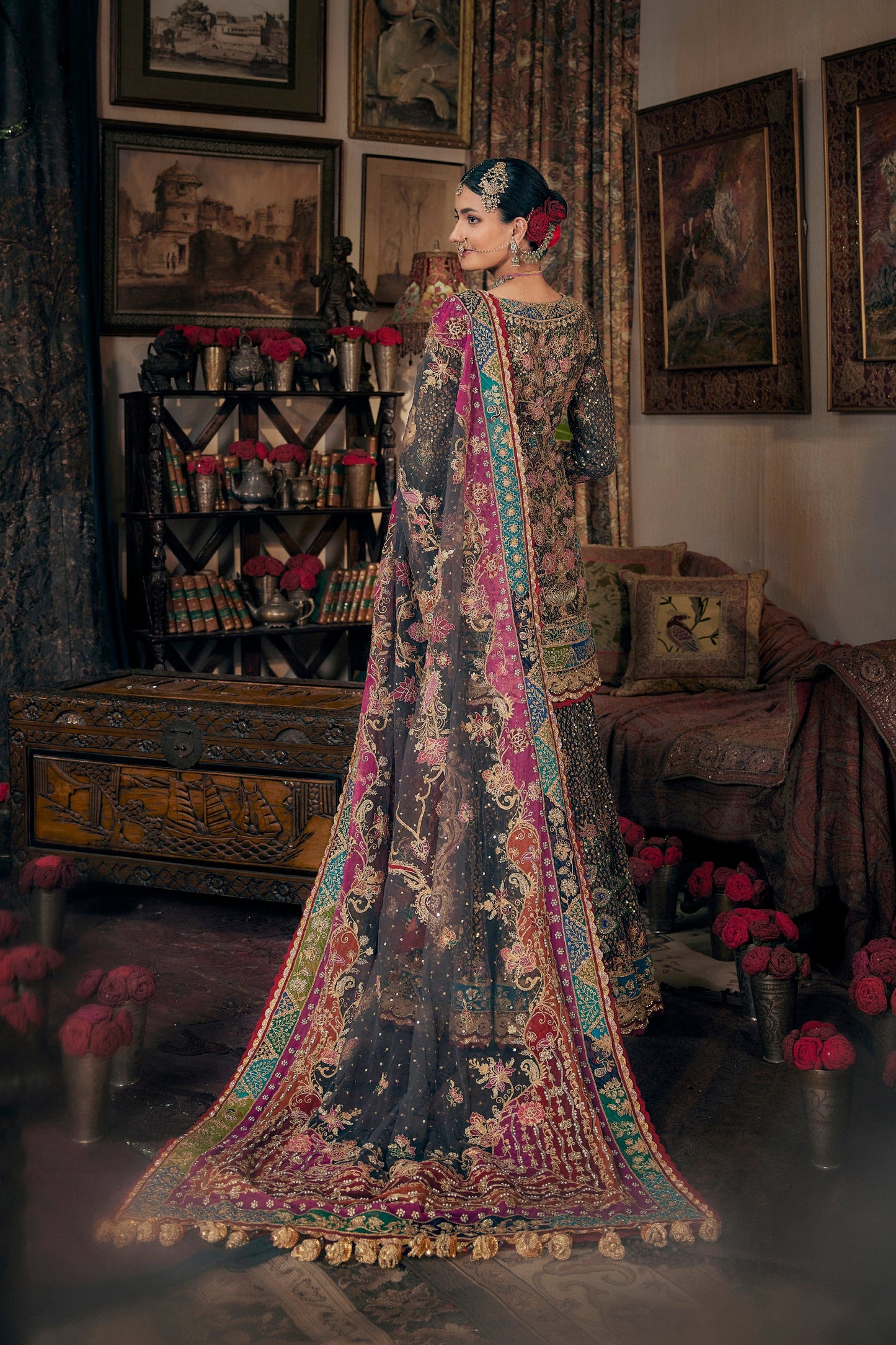 Charcoal Grey Kurti-Sharara Set