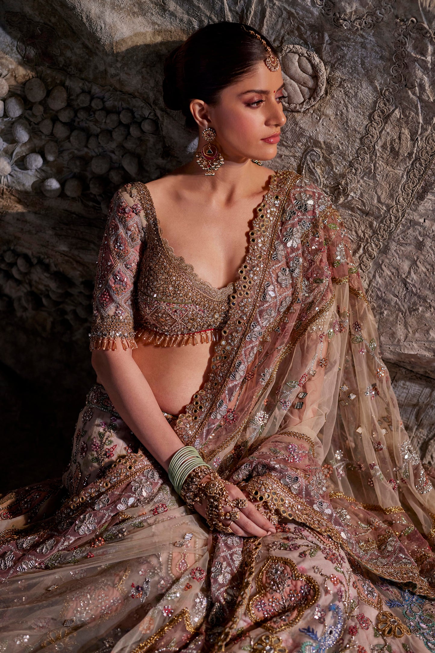 Ivory Fresco Tapestry Lehenga