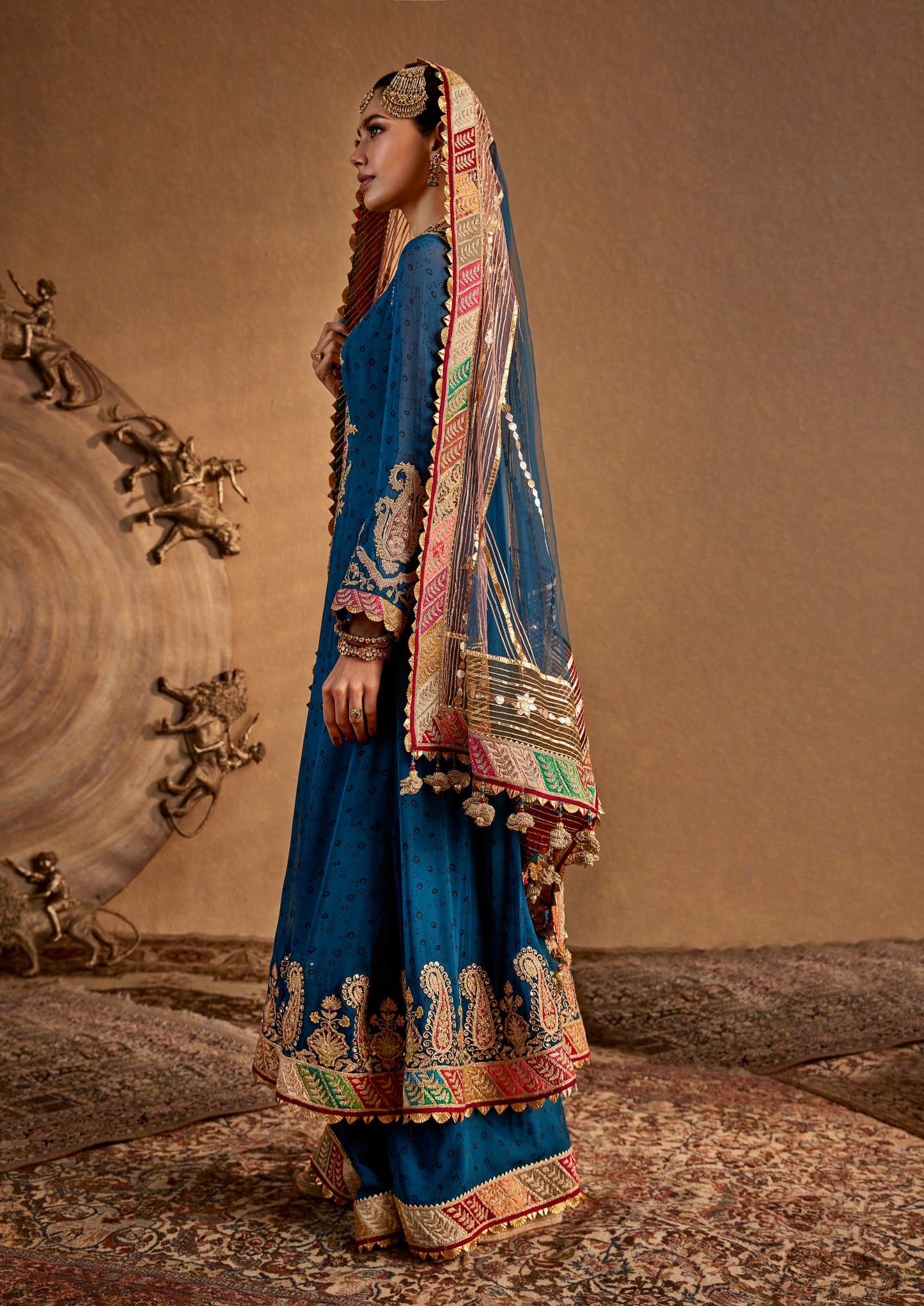 Teal Blue Kurta-Sharara Set