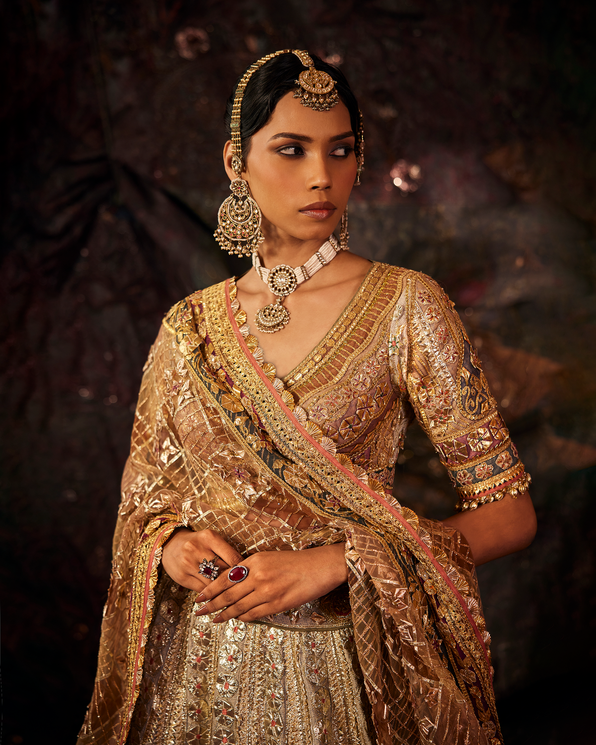 Gold & Silver Gota Embroidered Lehenga