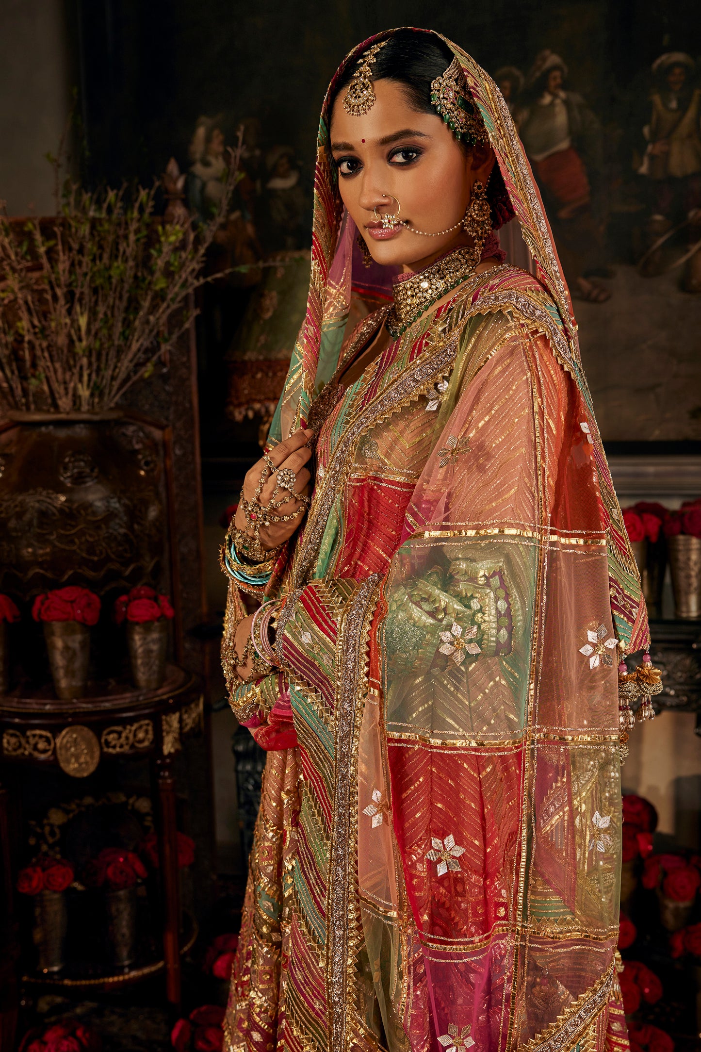 Earthy Peach Tulle kalidar