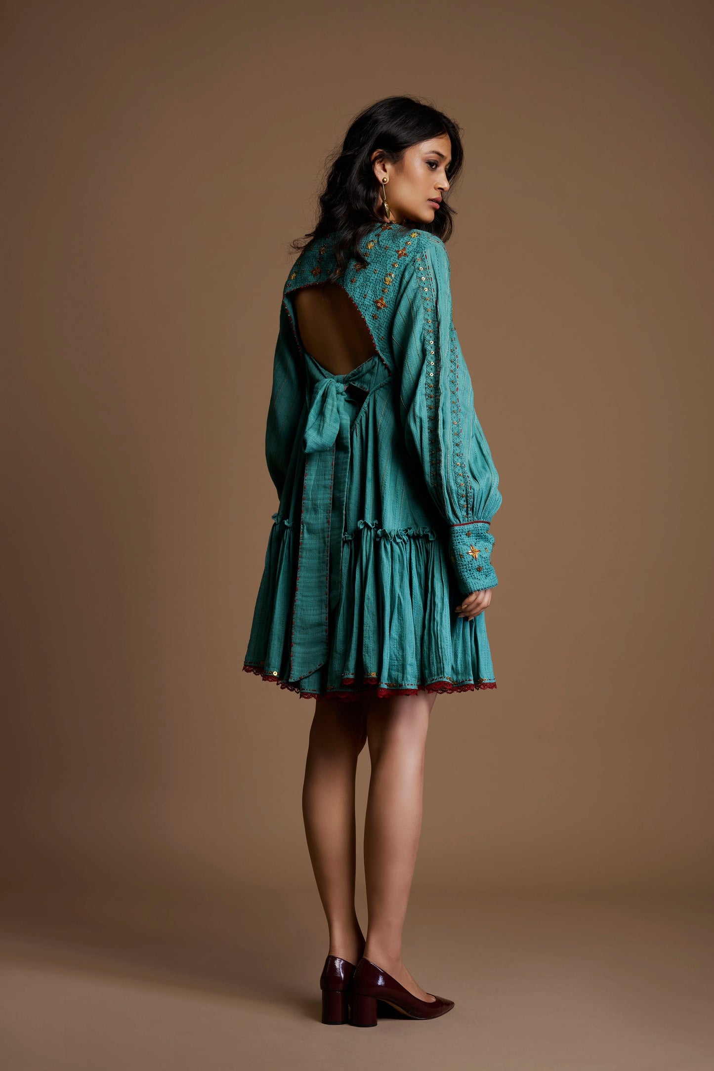 Backless Breeze Dress in Teal