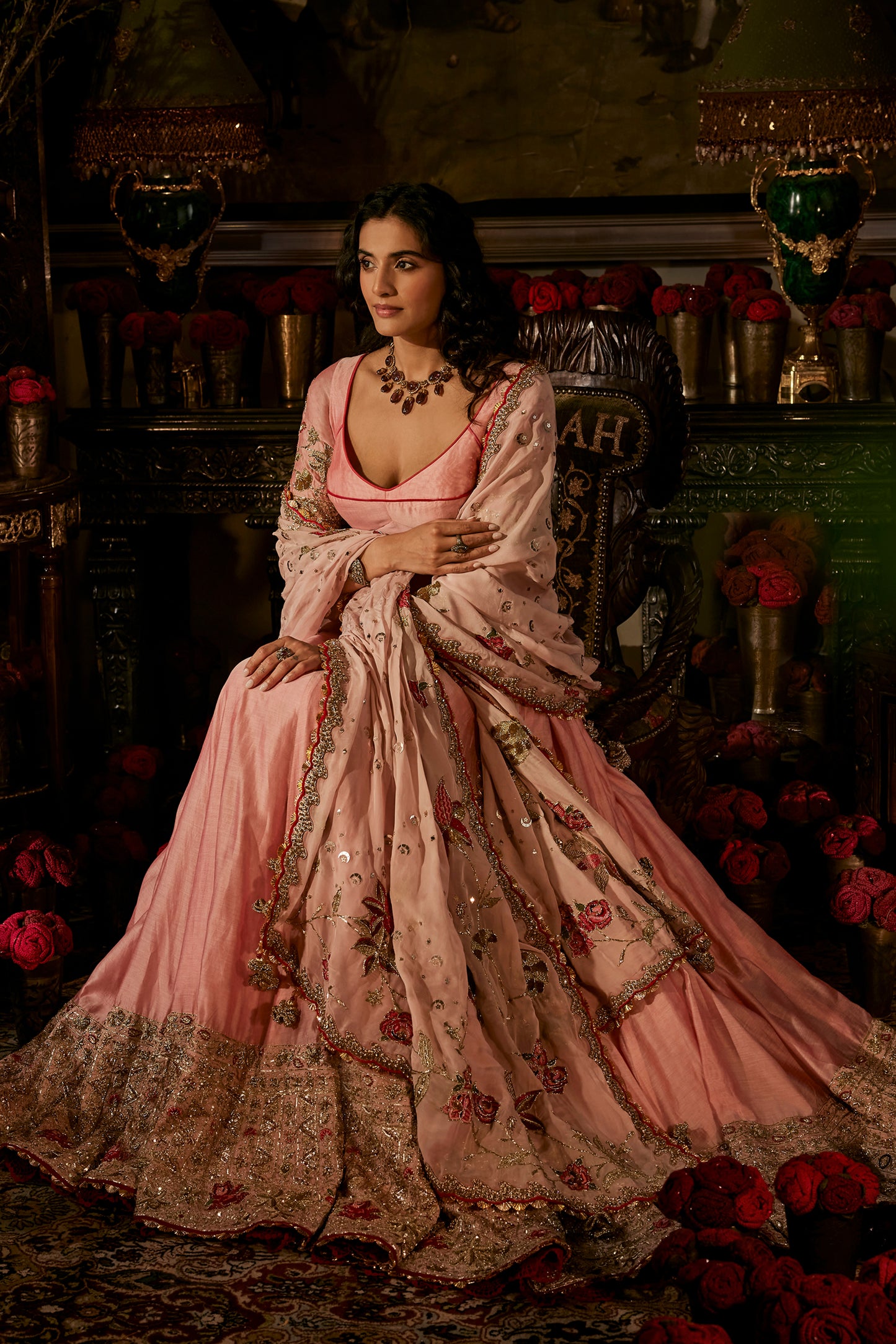 Soft Pink Silk Lehenga