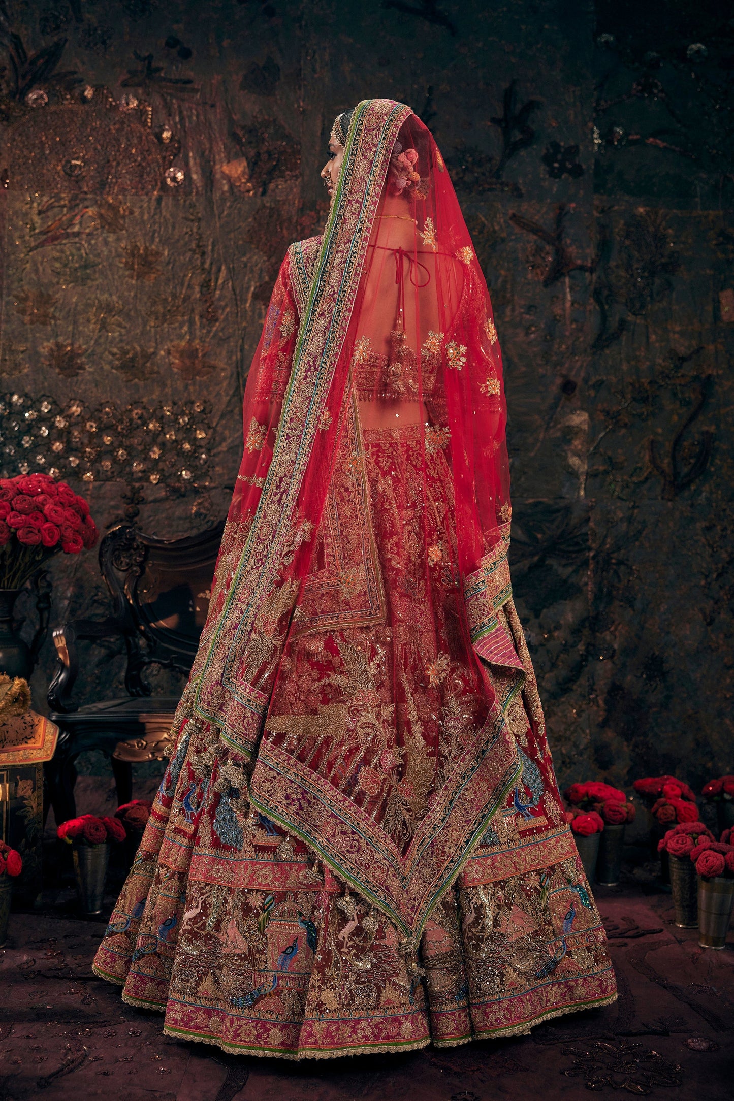 Earthy Red Embroidered Lehenga