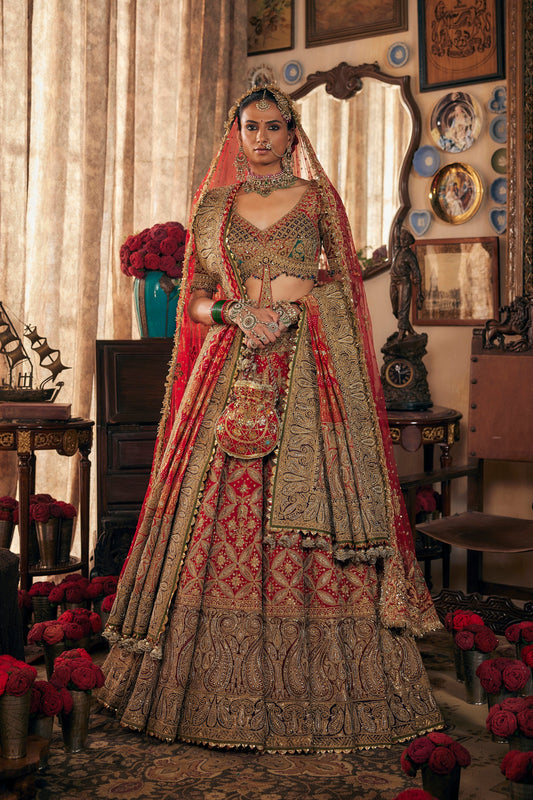 Vivid Red Hued Lehenga