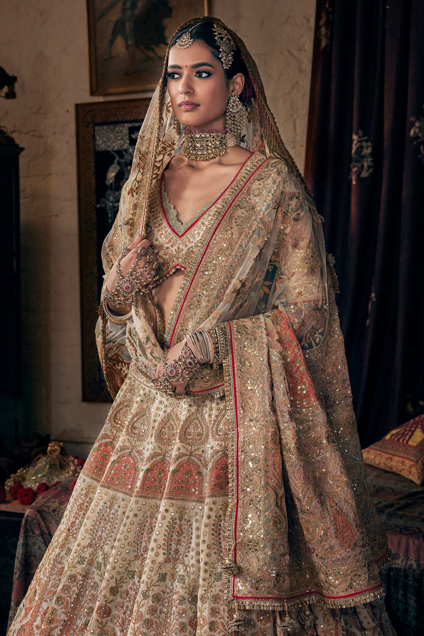 Pale Gilded Ivory Lehenga