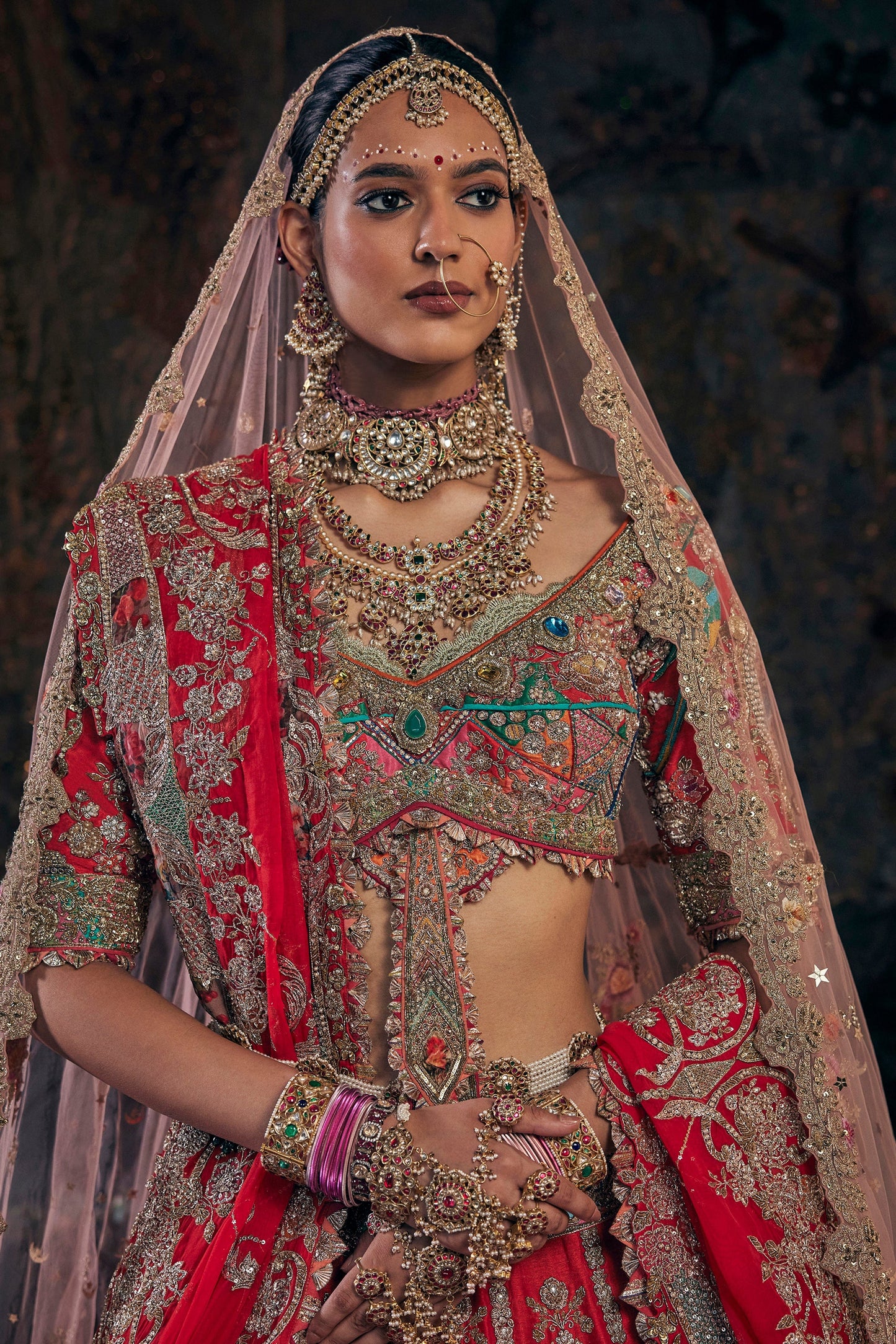Earthy Scarlet Red Lehenga