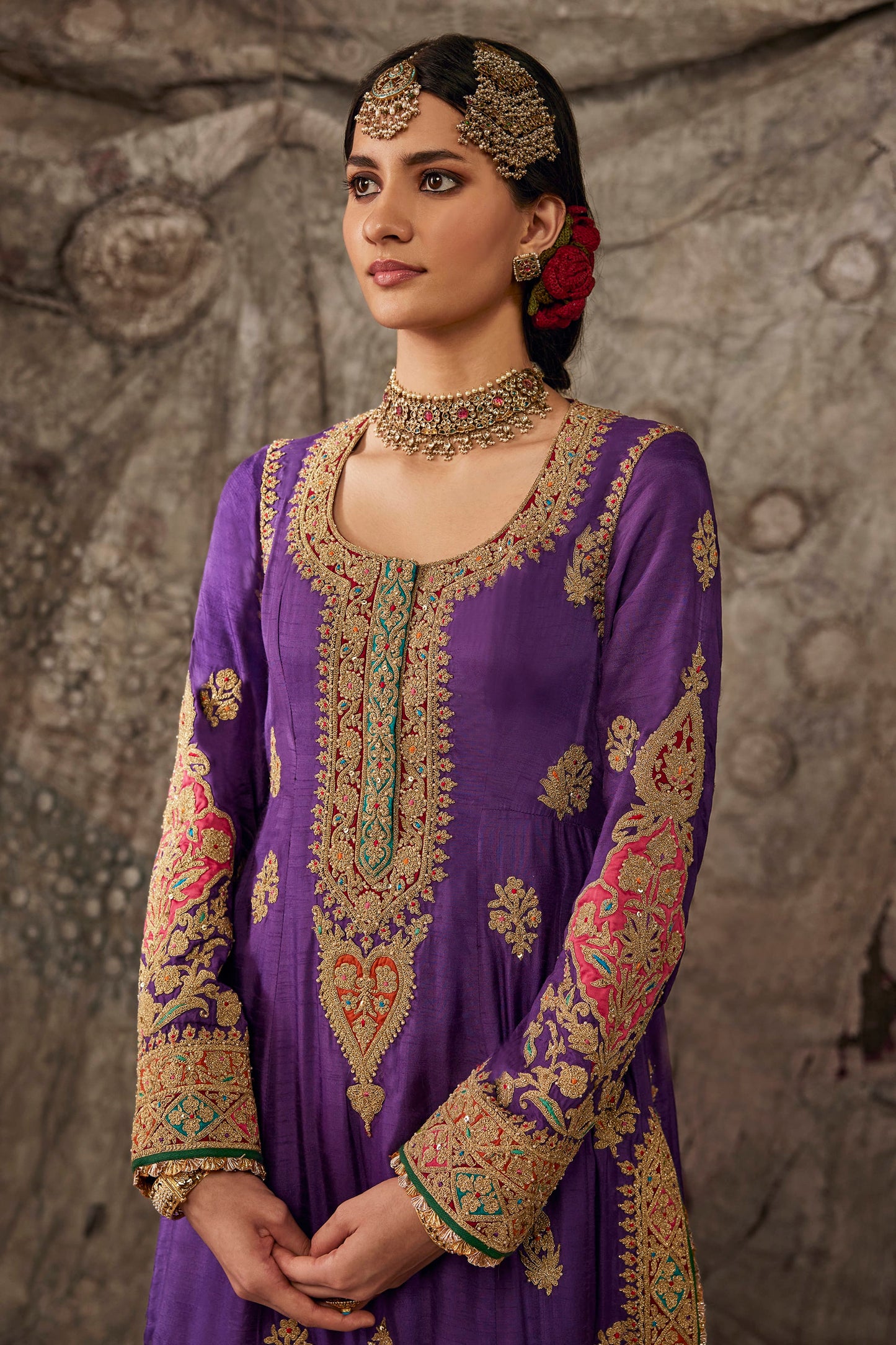 Vibrant Purple Embroidered Kurta Set