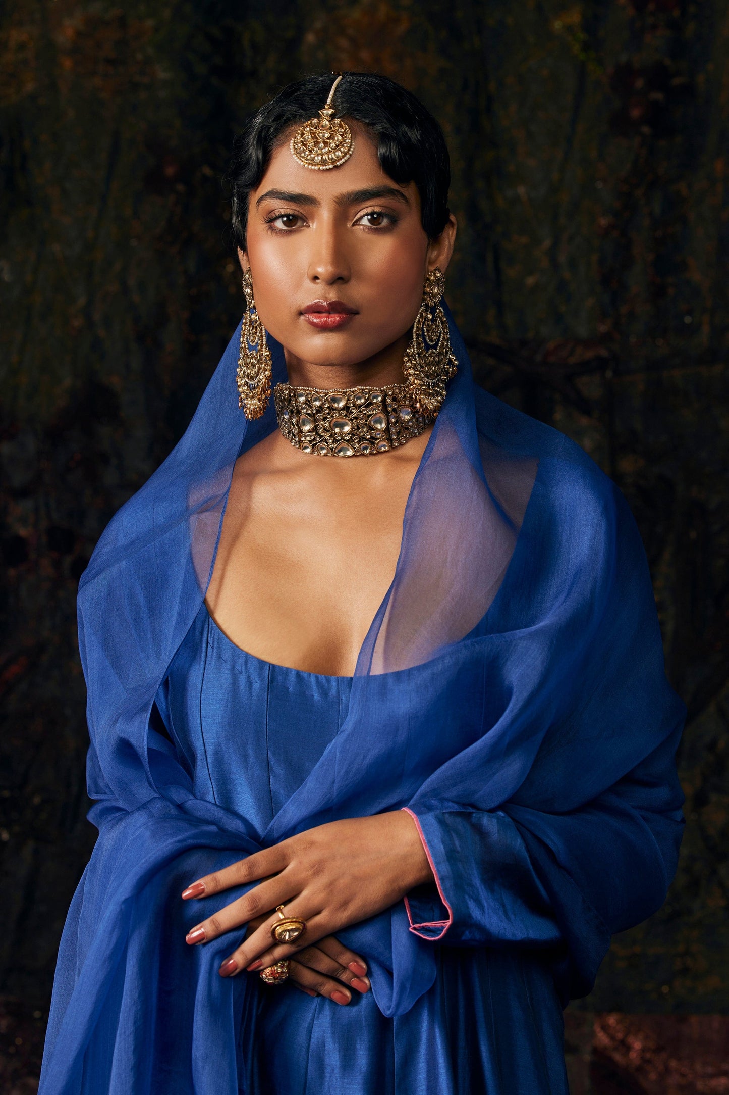 Deep-Blue Kalidar Kurta Set