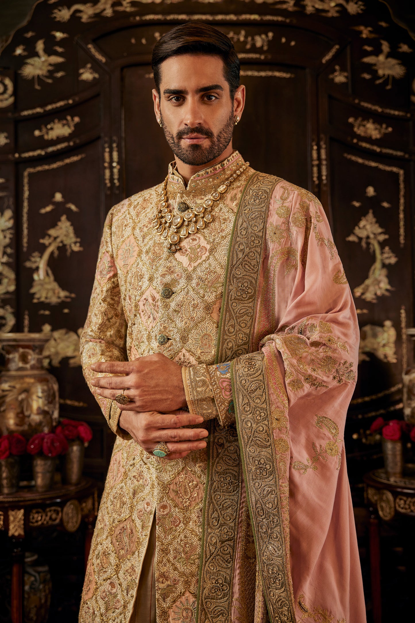 Ivory Mughalesque Sherwani
