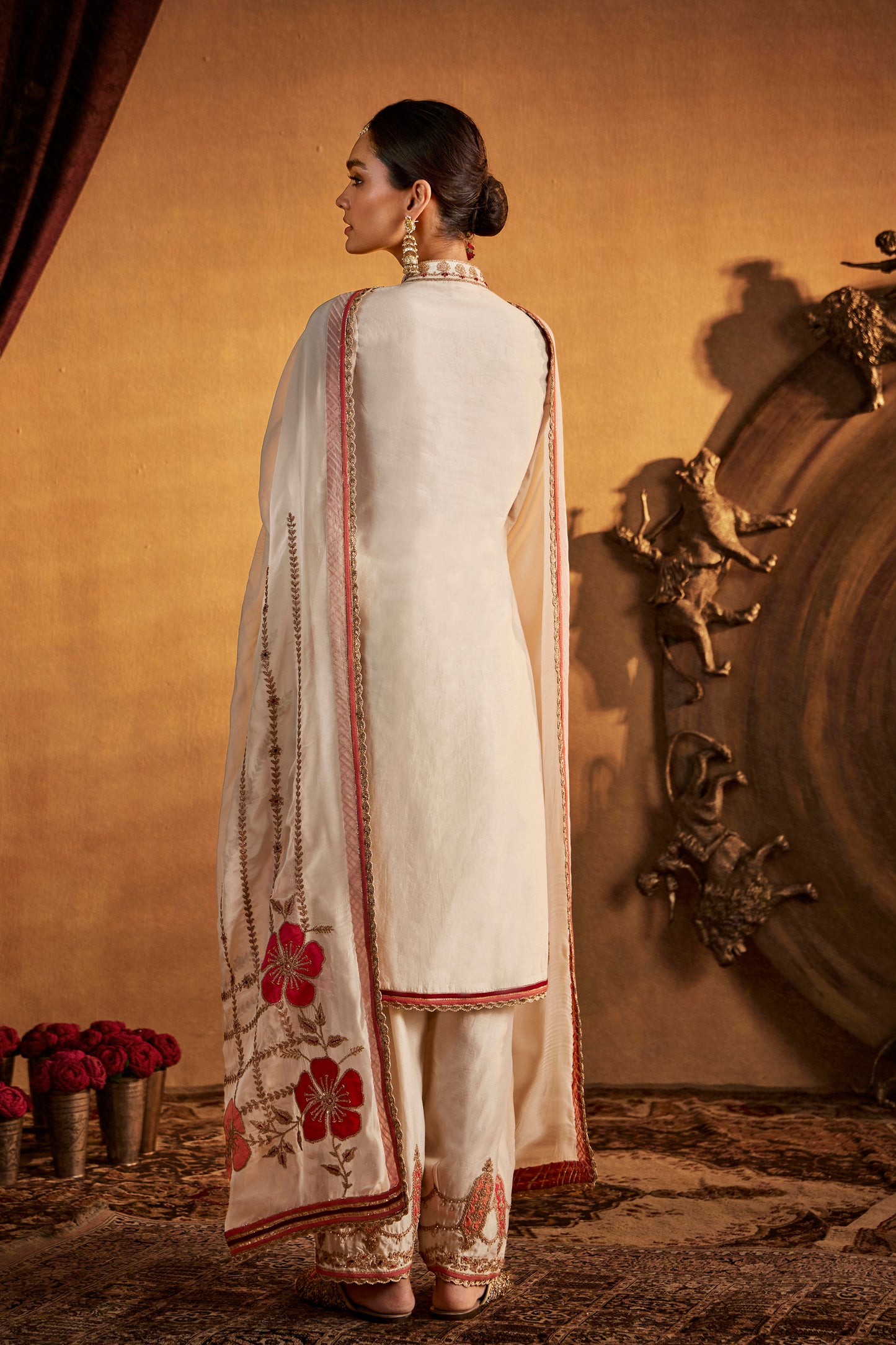 Ivory Floral Kurta Set