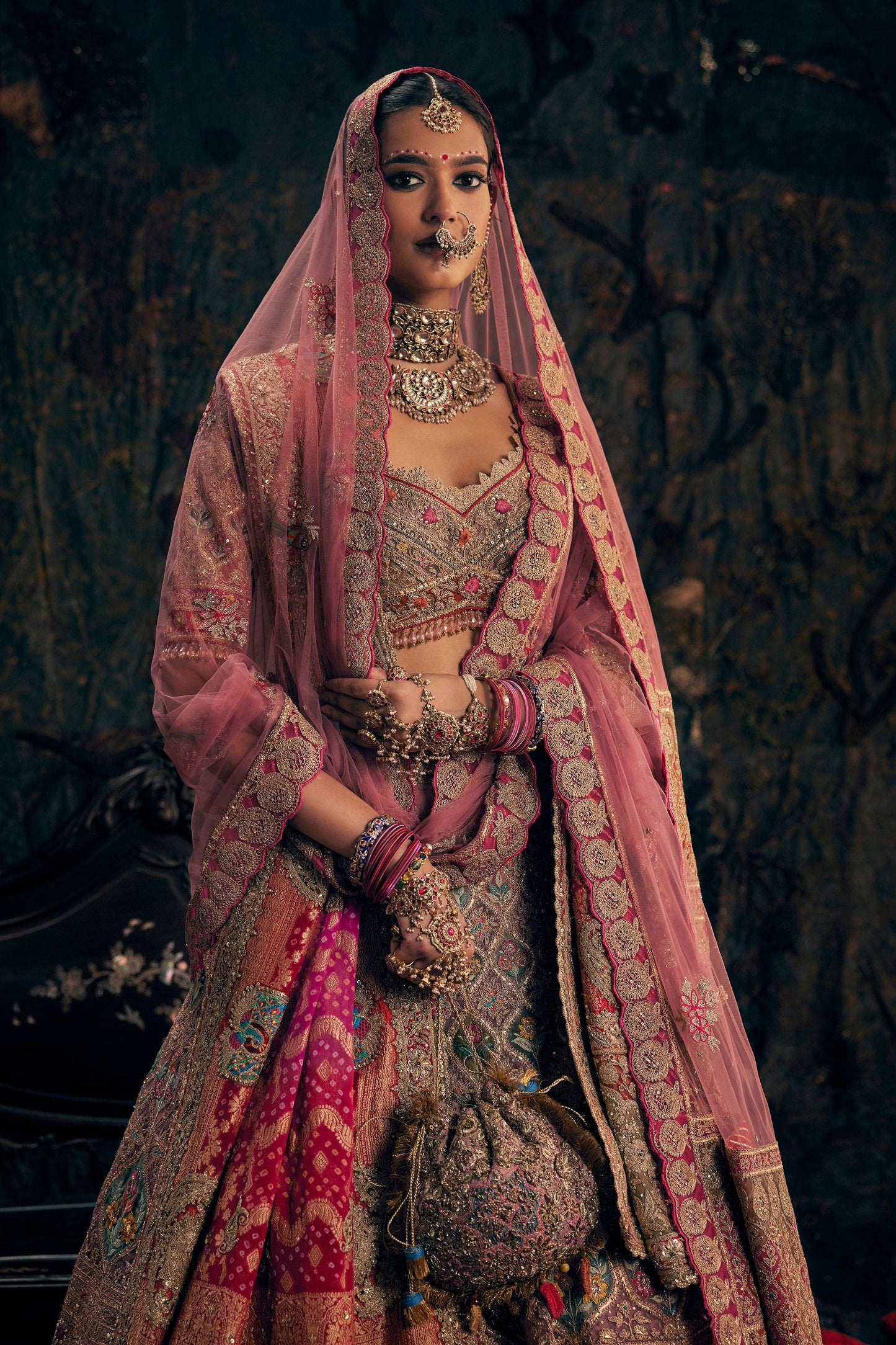 Earthy Pink Embroidered Lehenga