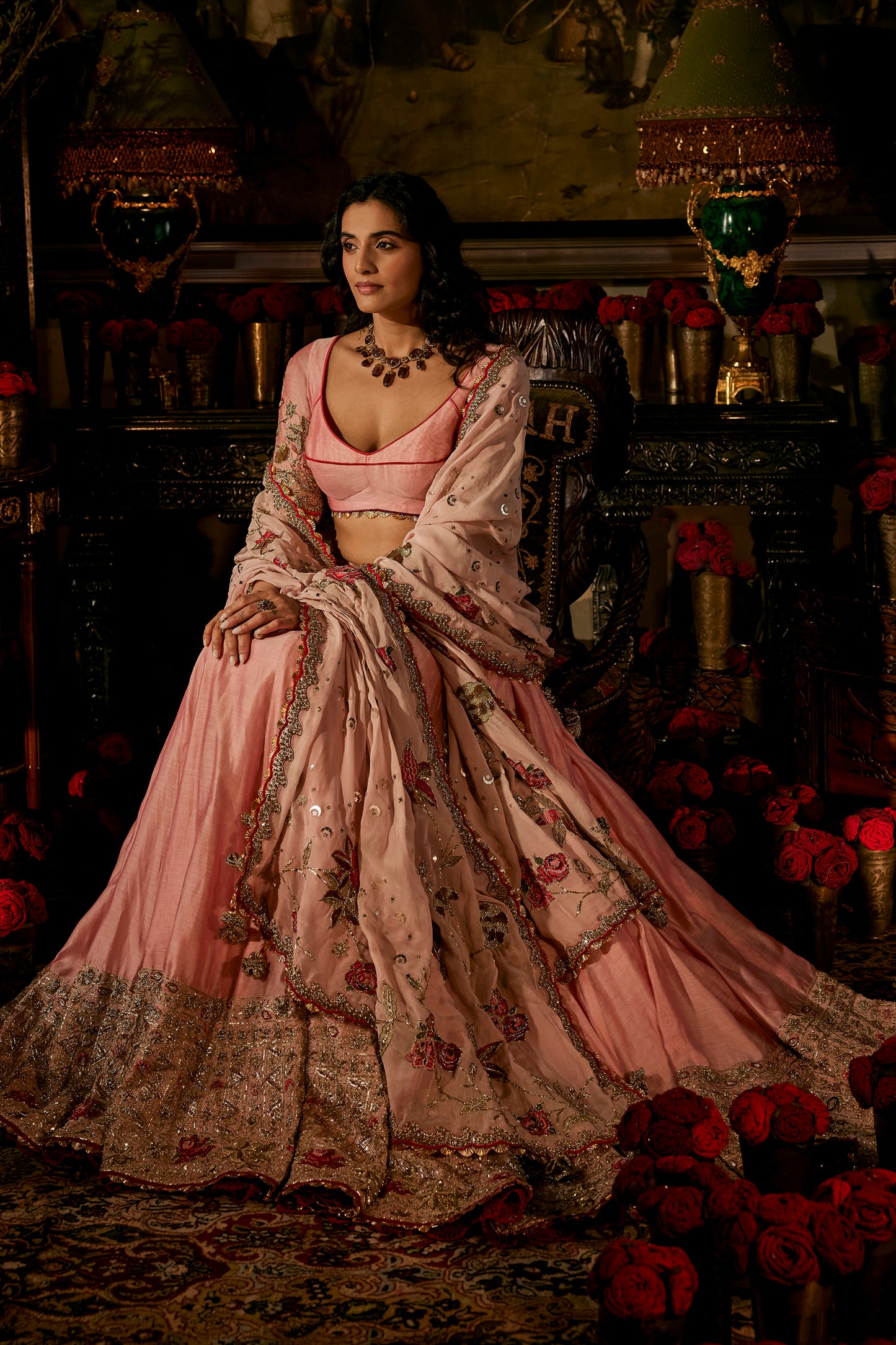 Soft Pink Silk Lehenga