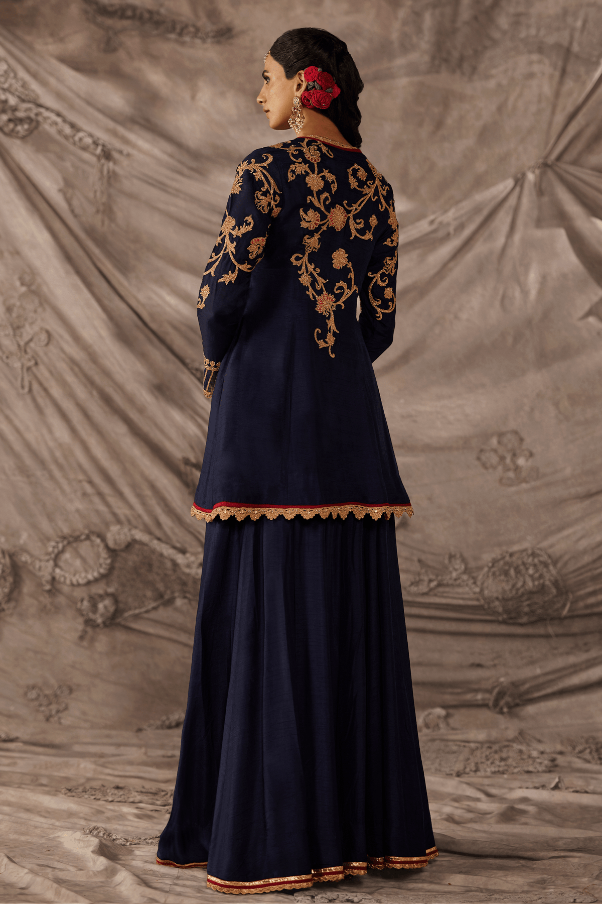 Midnight Blue Kurta - Sharara Set