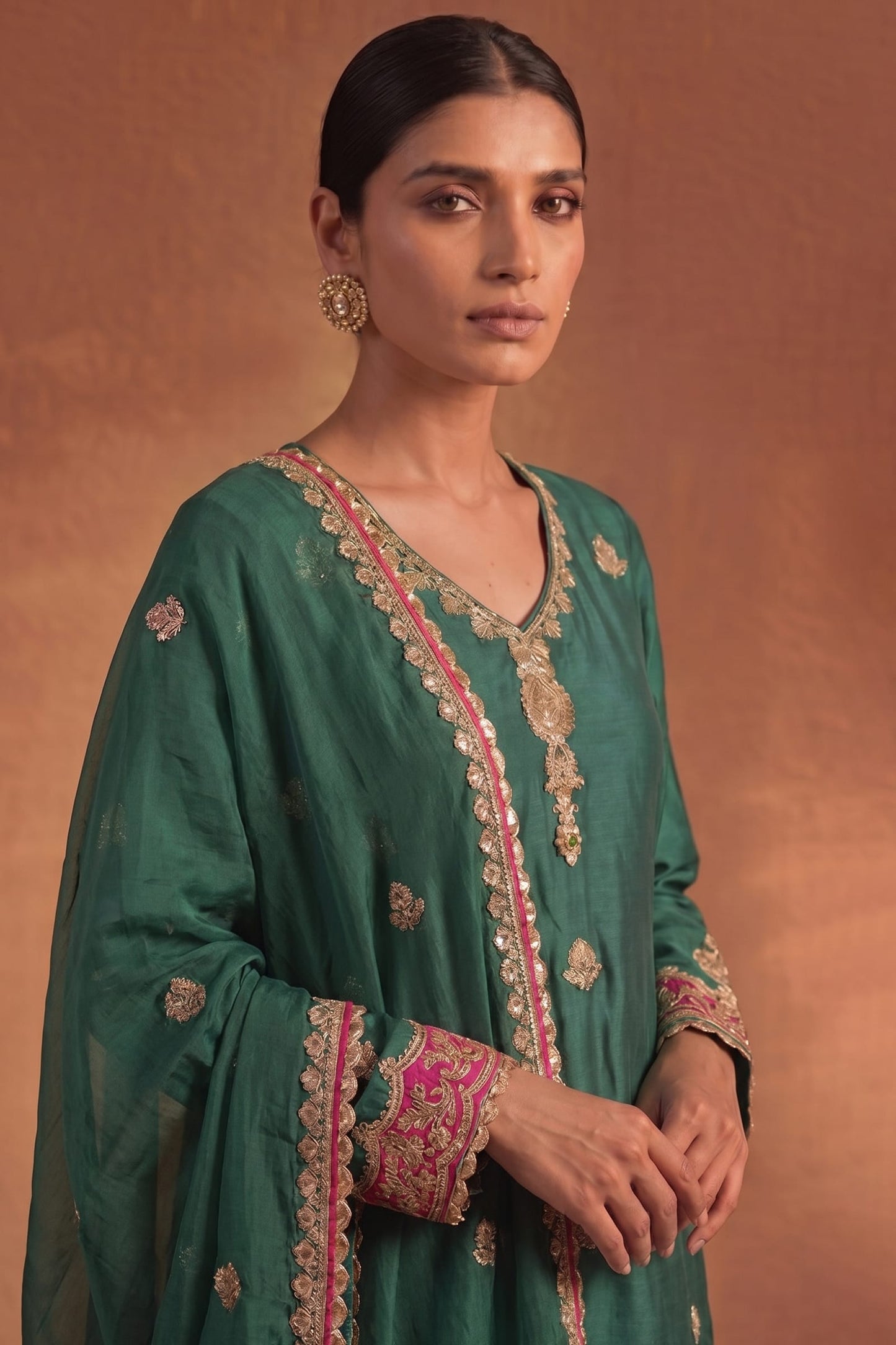 Bottle Green Sharara Set