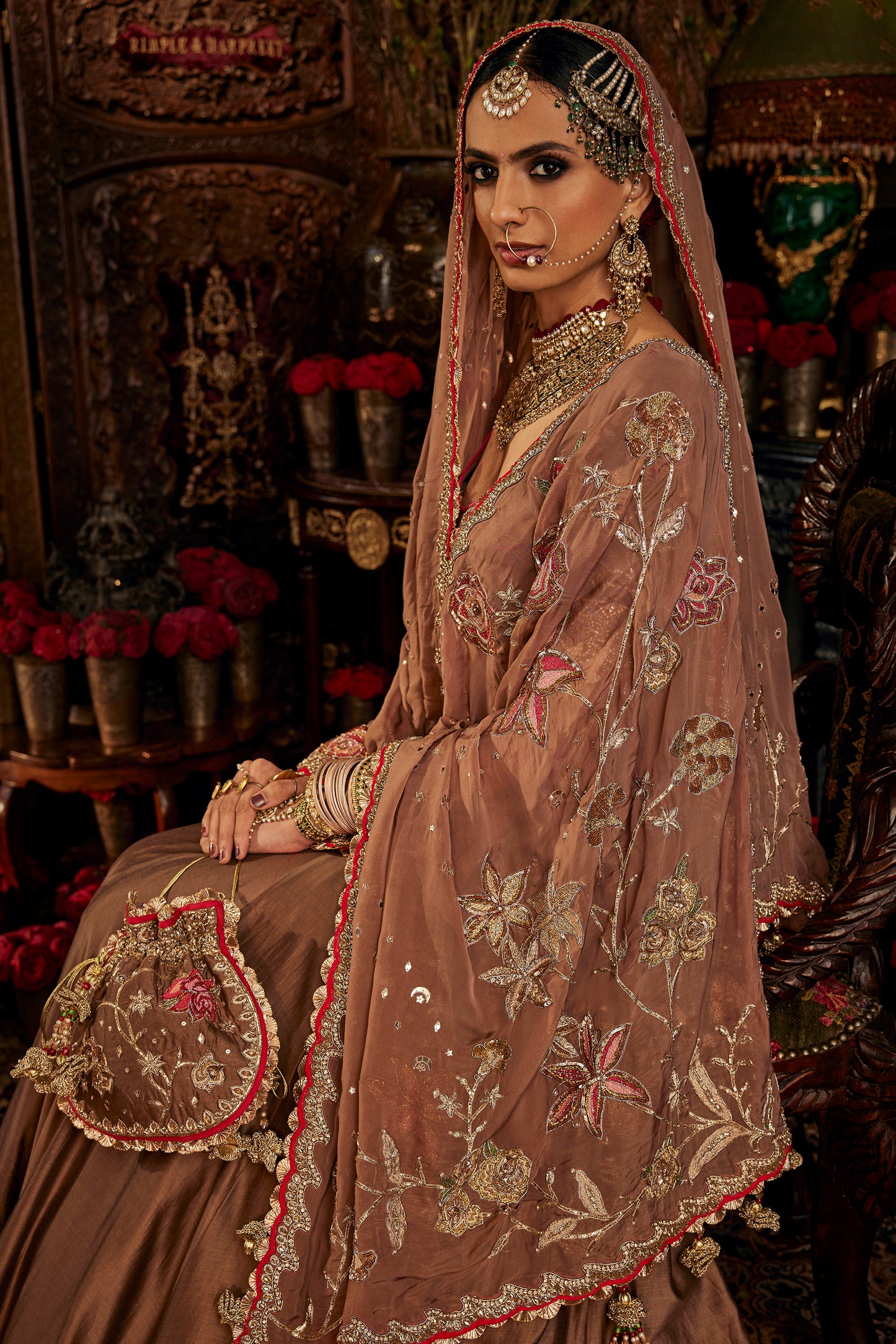 Earthy Brown Silk Lehenga
