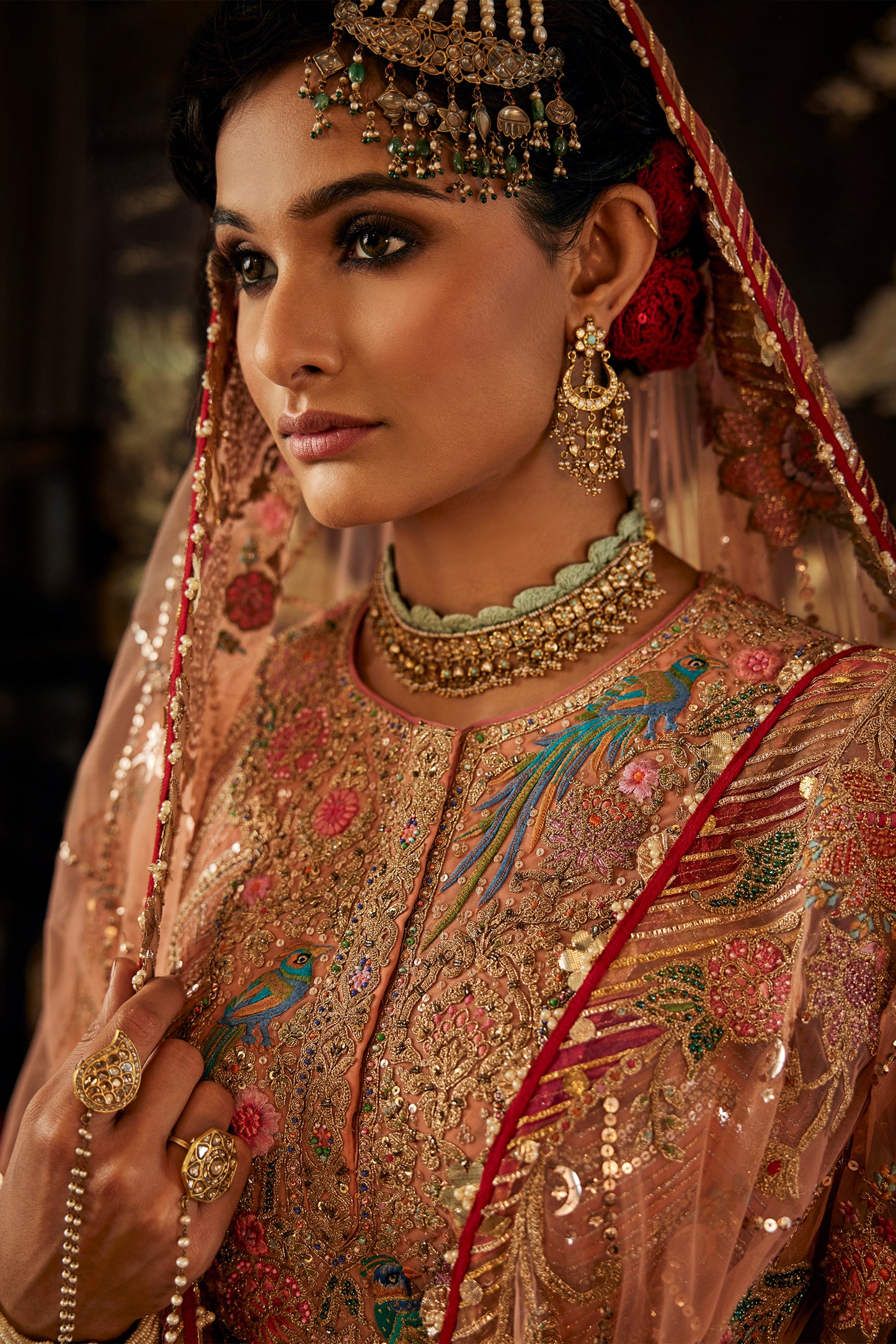 Earthy Peach Inlay Sharara