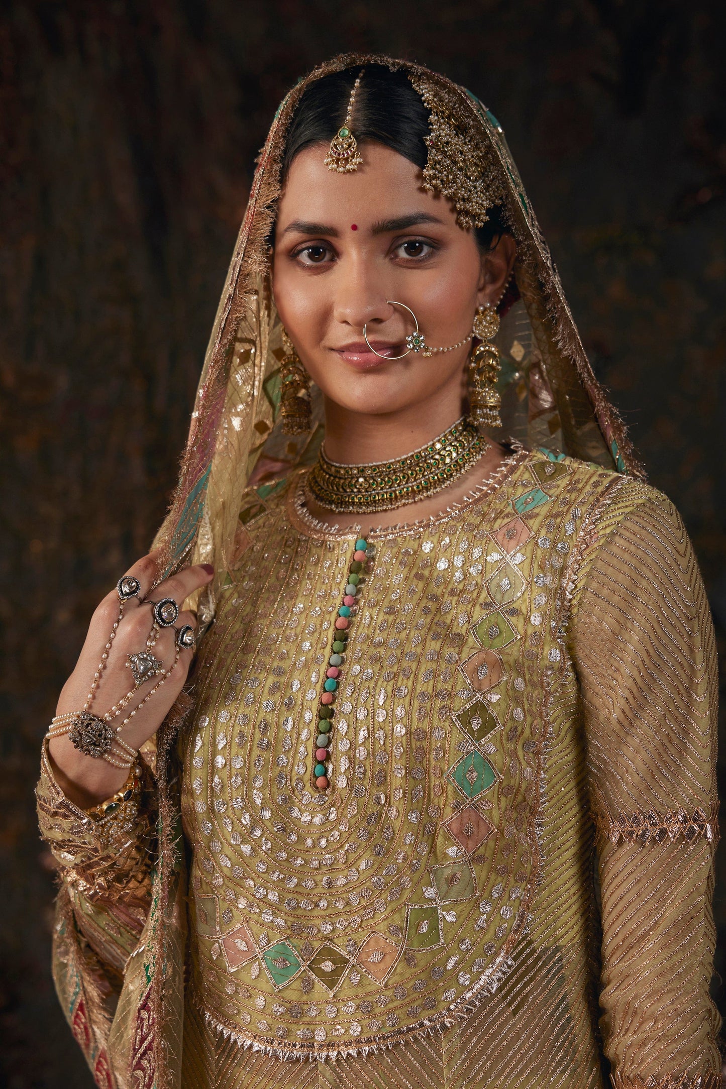 Frosted Pistachio Kurti-Sharara Set