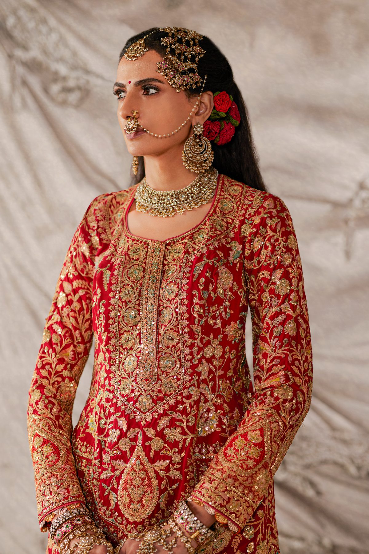 Garnet Red Kurta- Sharara Set