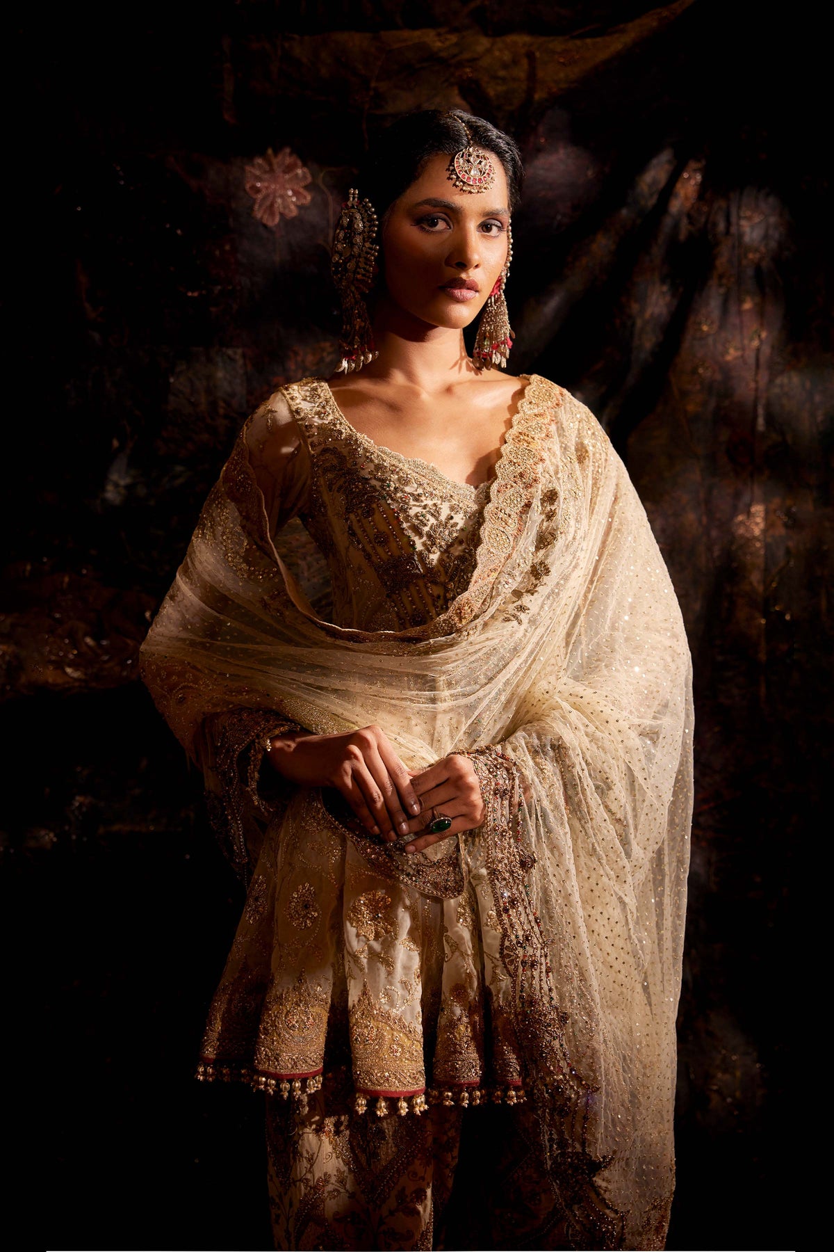 Ivory Tulle Kalidar Kurta Set