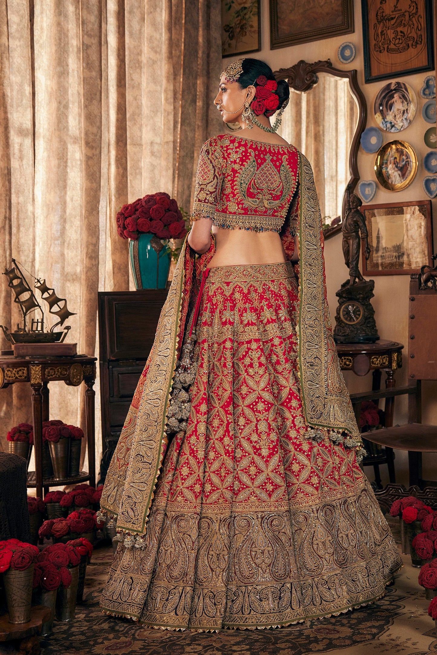 Vivid Red Hued Lehenga