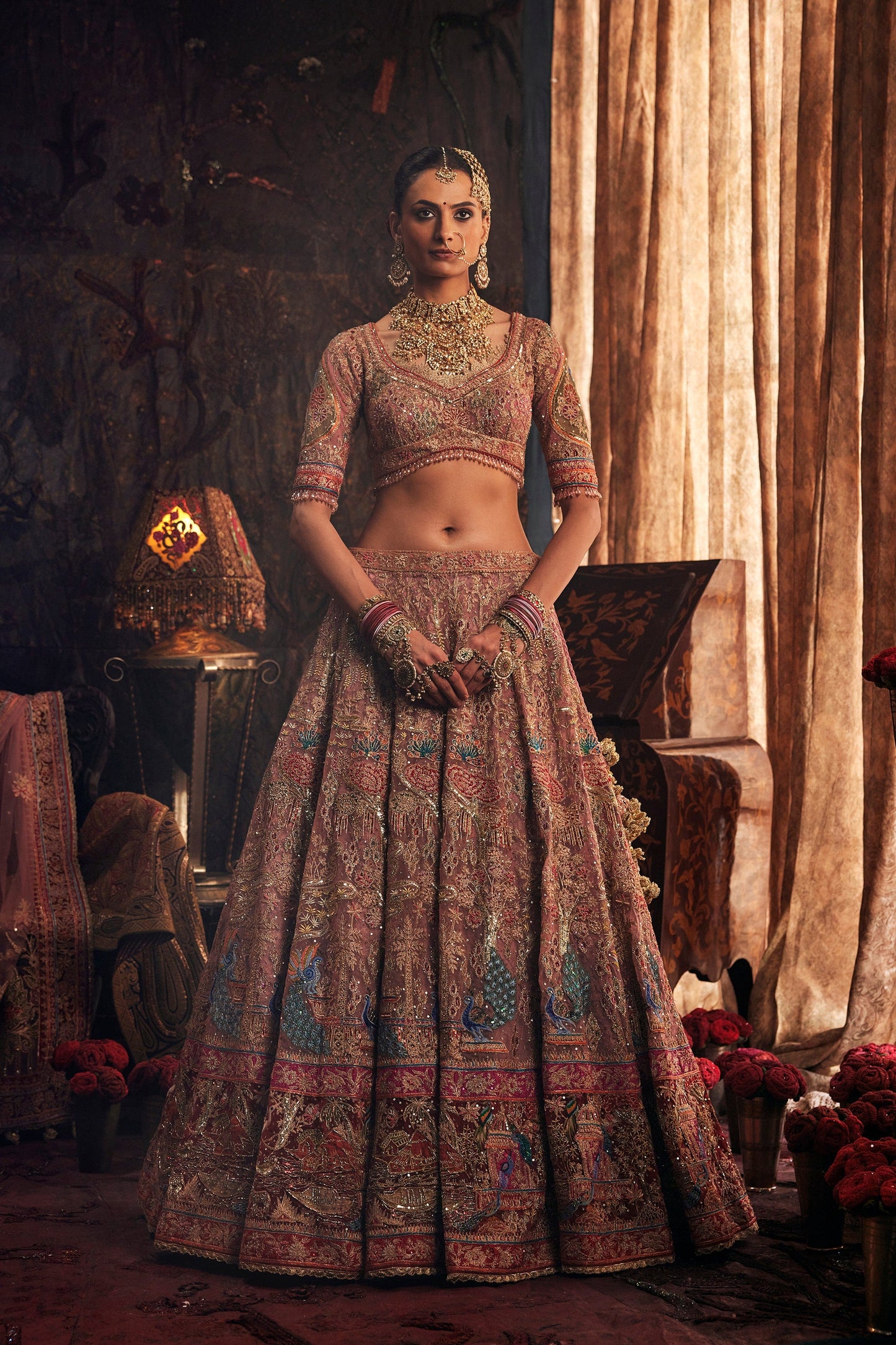 Blush Pink Embroidered Lehenga