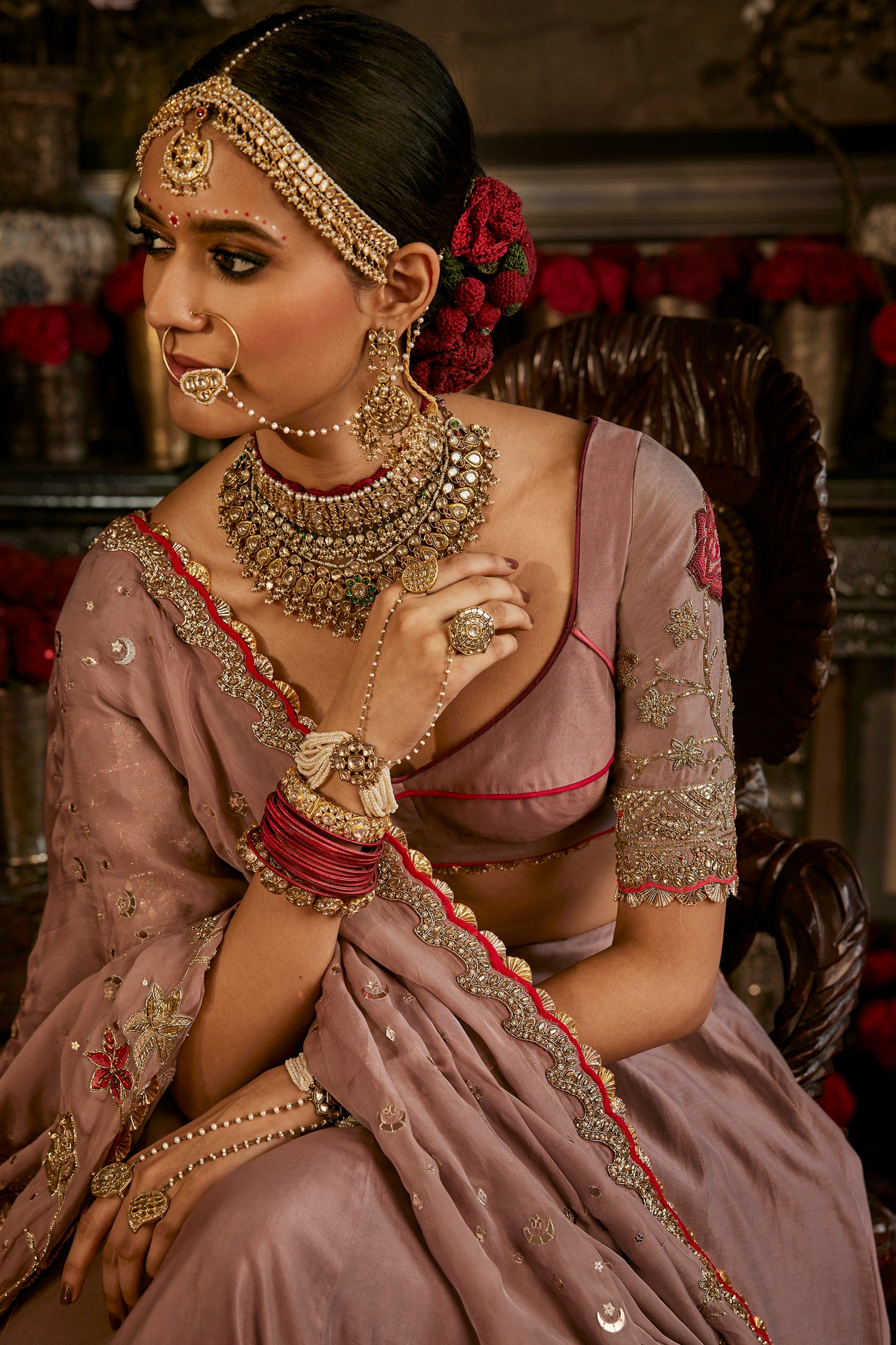 Soft Mauve Silk Lehenga