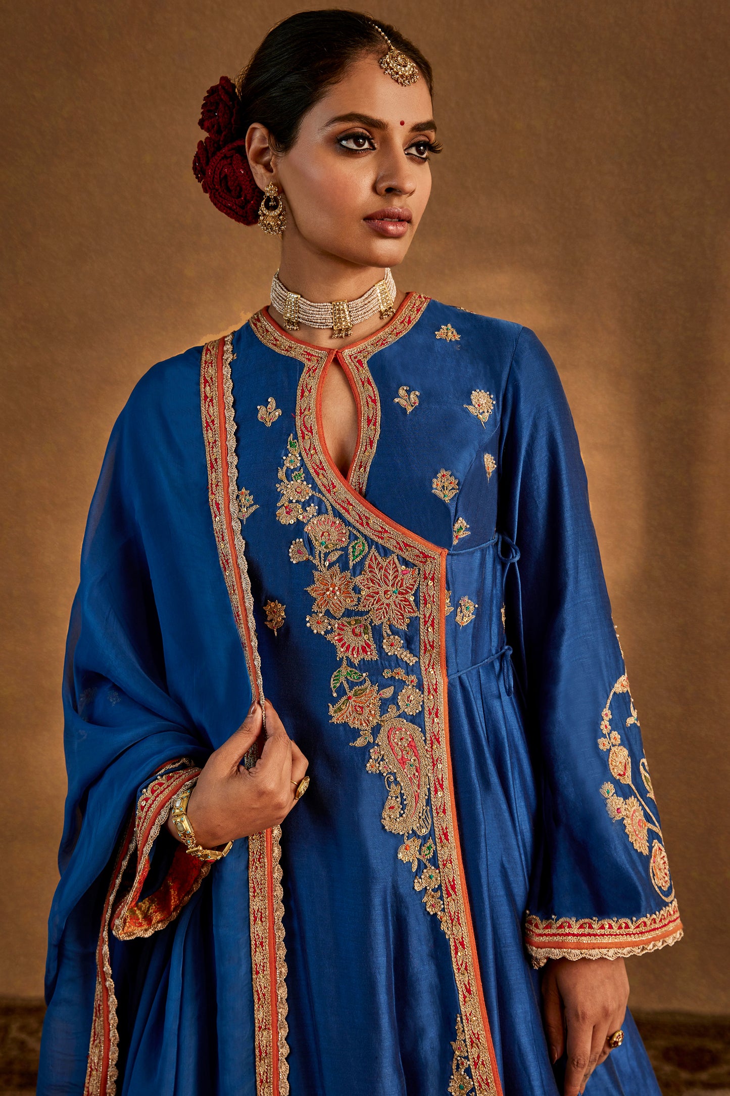 Lapis Blue Silk Sharara Set