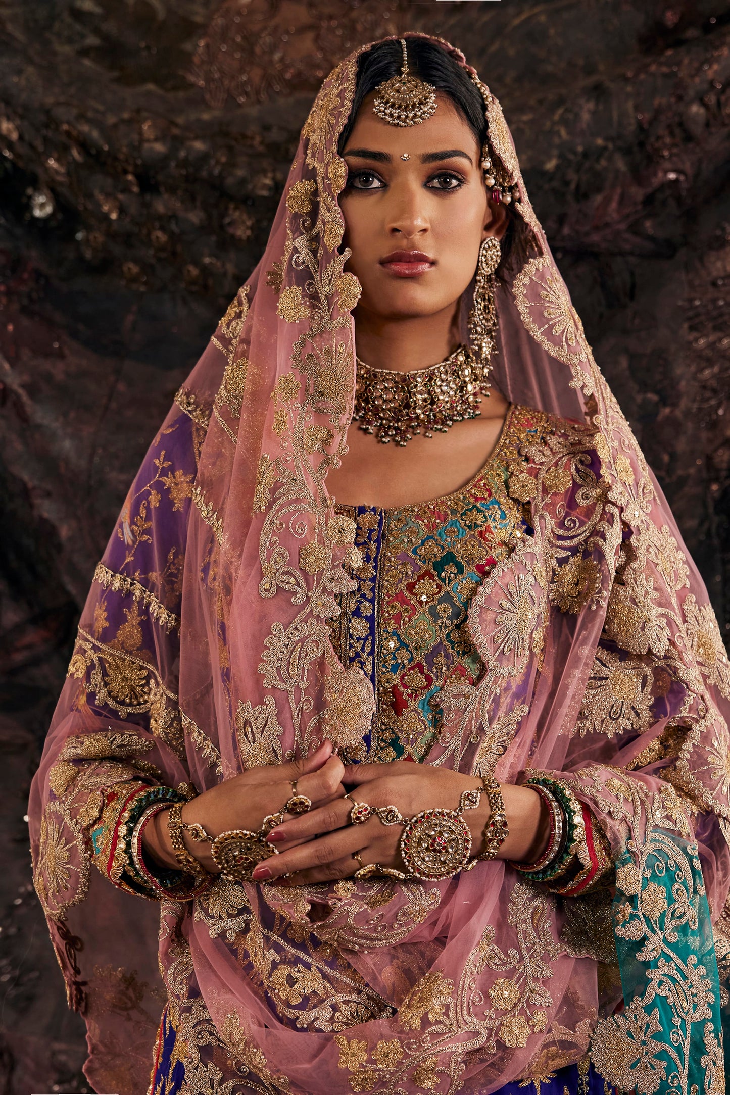 Indigo Embroidered Sharara Set