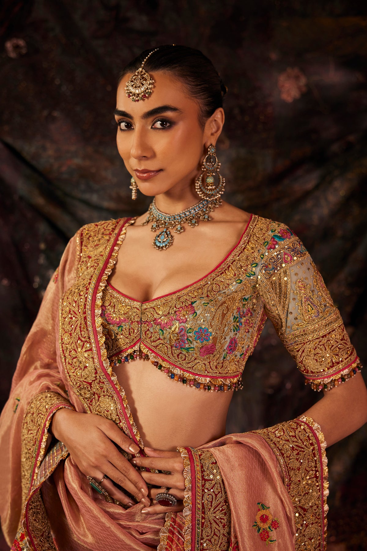 Pale Blue Embroidered Lehenga