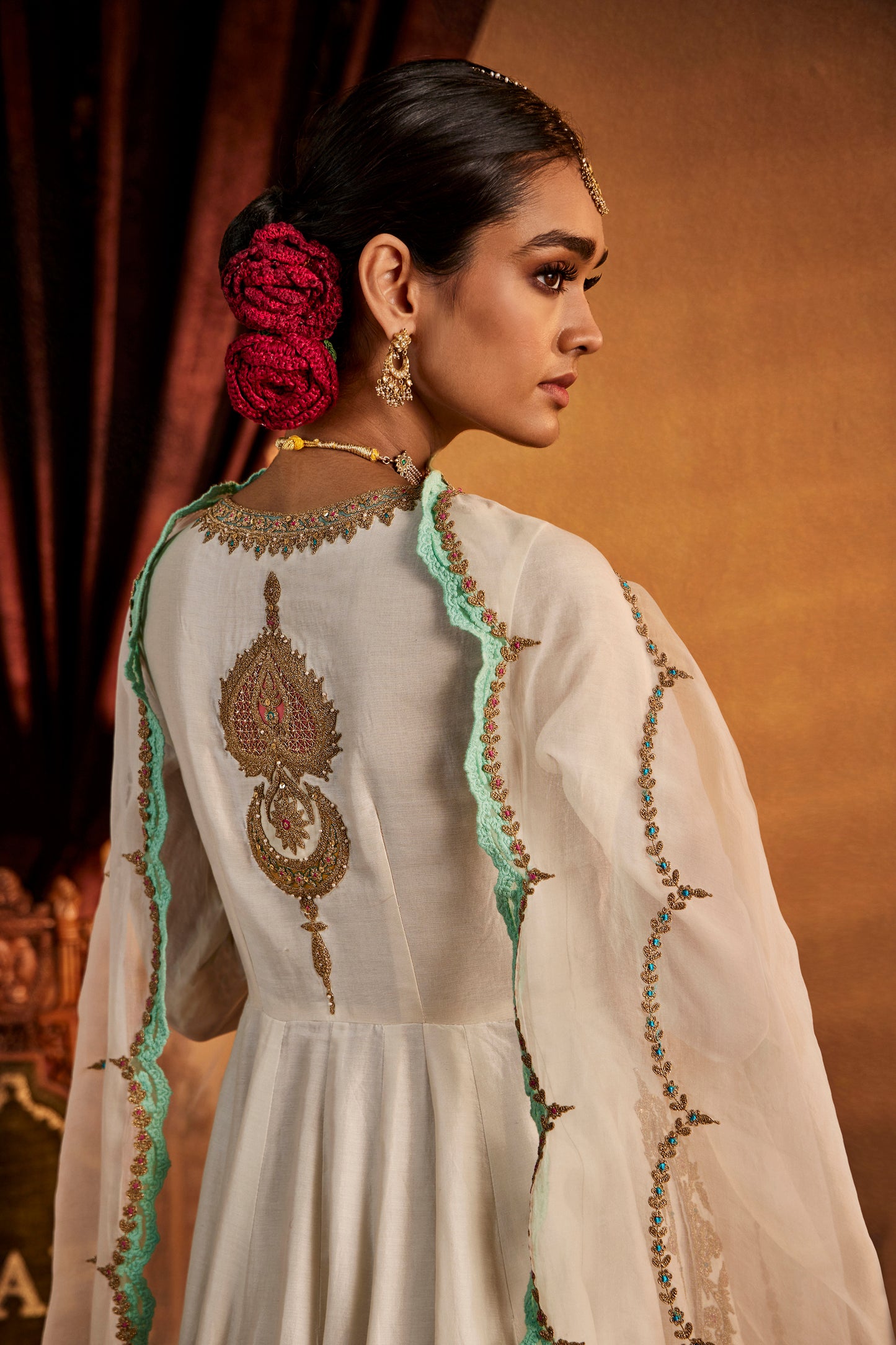 Ivory Chand-Phool Kalidar Set