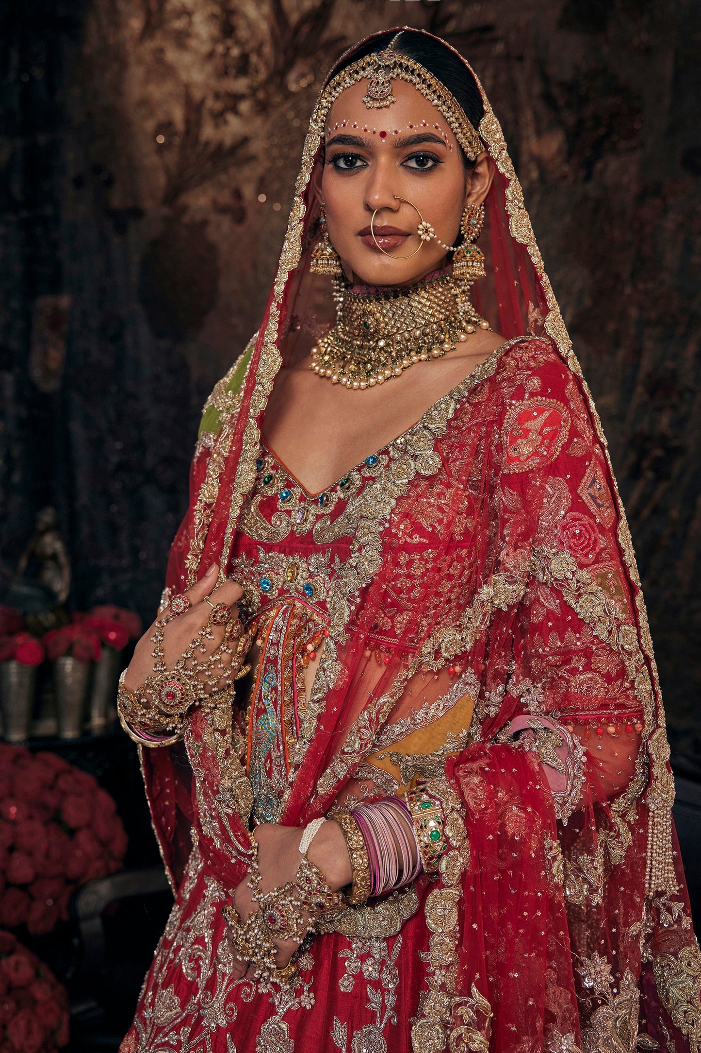 Earthy Red Silk Lehenga