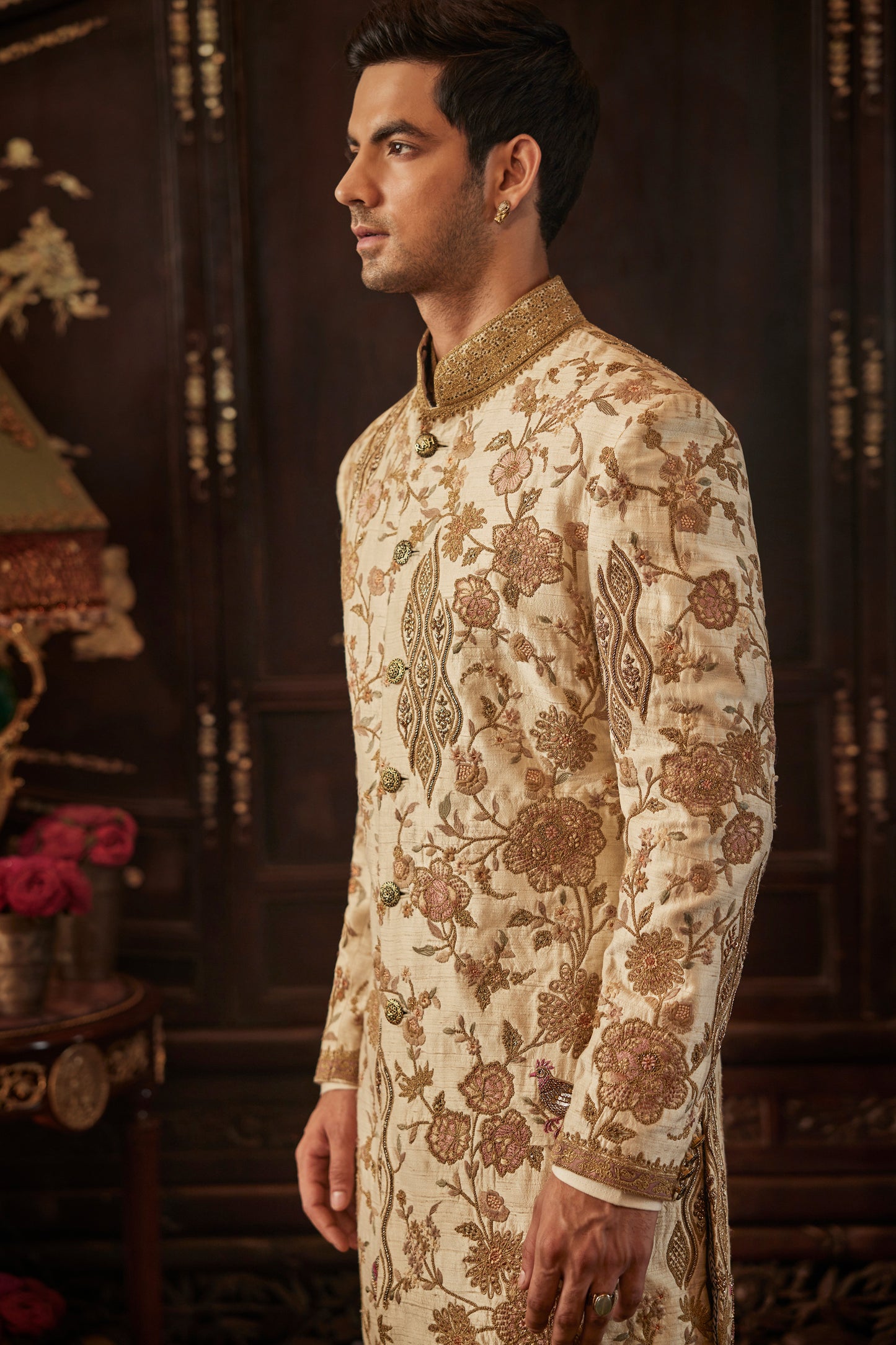 Ivory Silk Sherwani