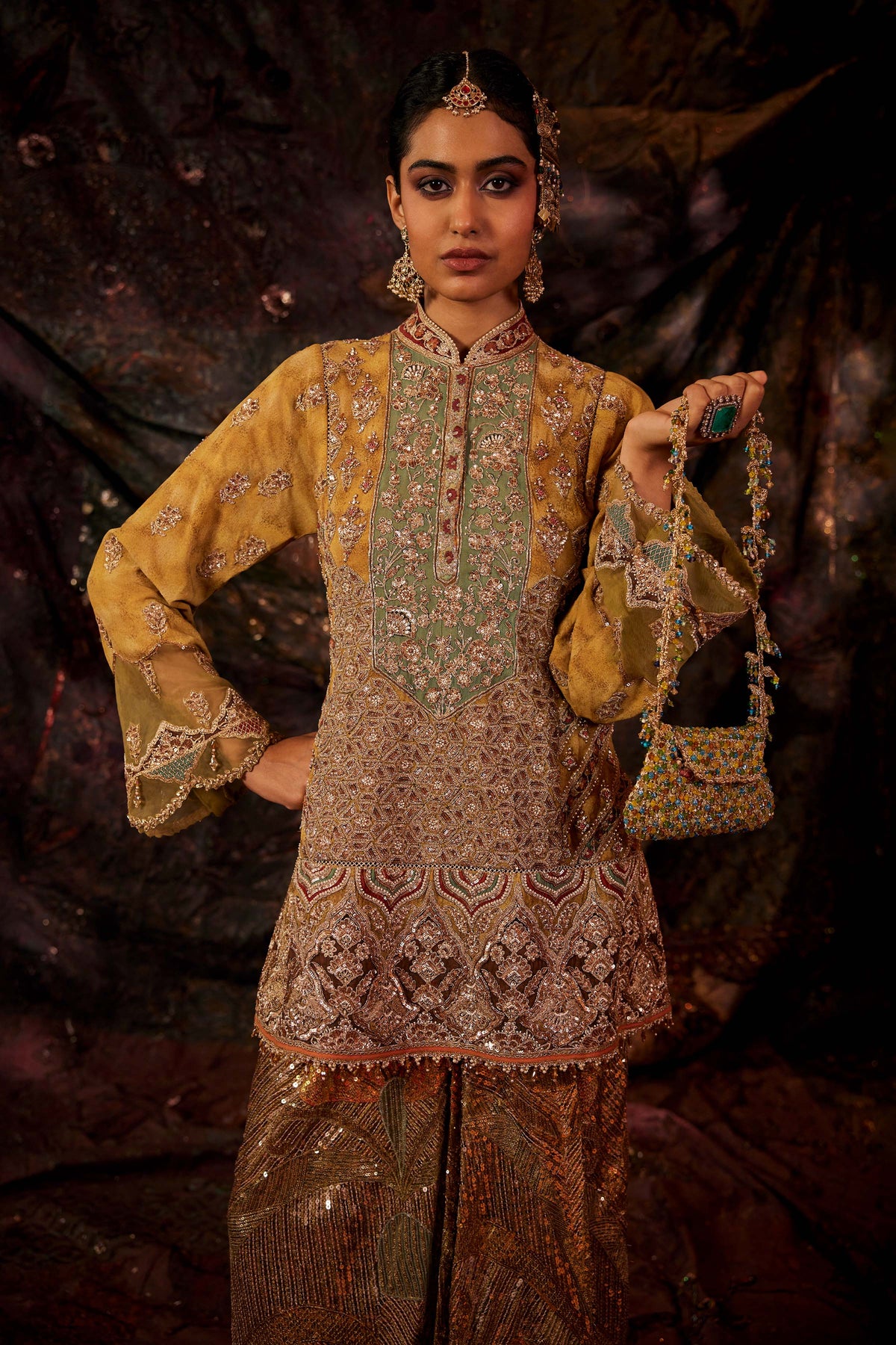 Mustard & Antique Lungi Set
