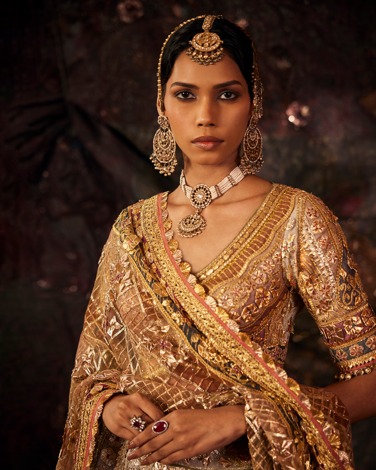 Gold & Silver Gota Embroidered Lehenga