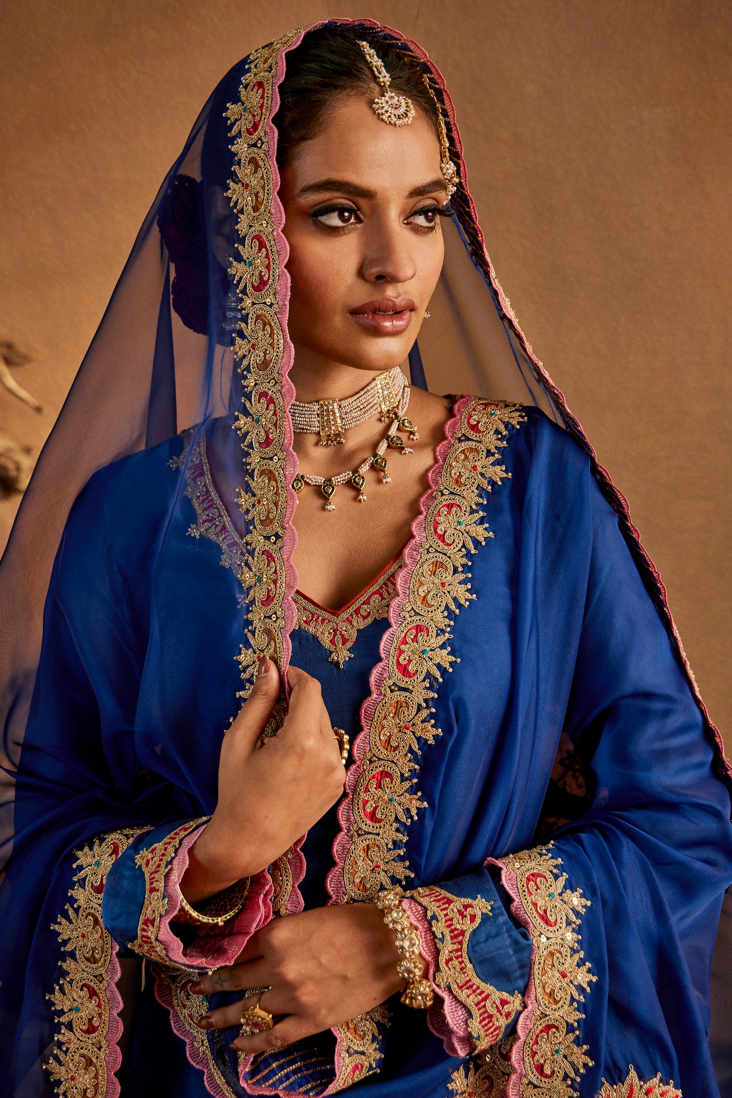 Dark Blue Silk Kurta set