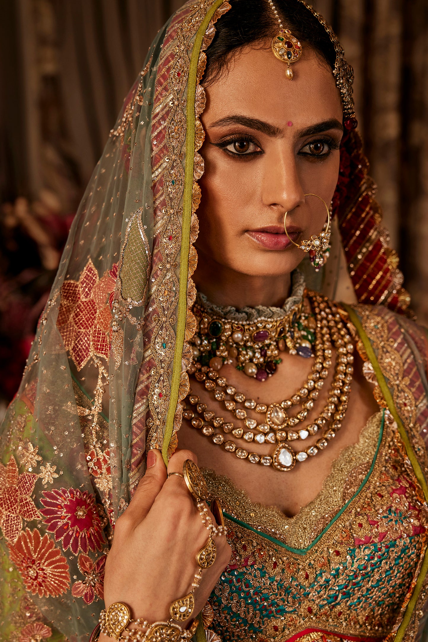 Aqua Blue Silk Lehenga