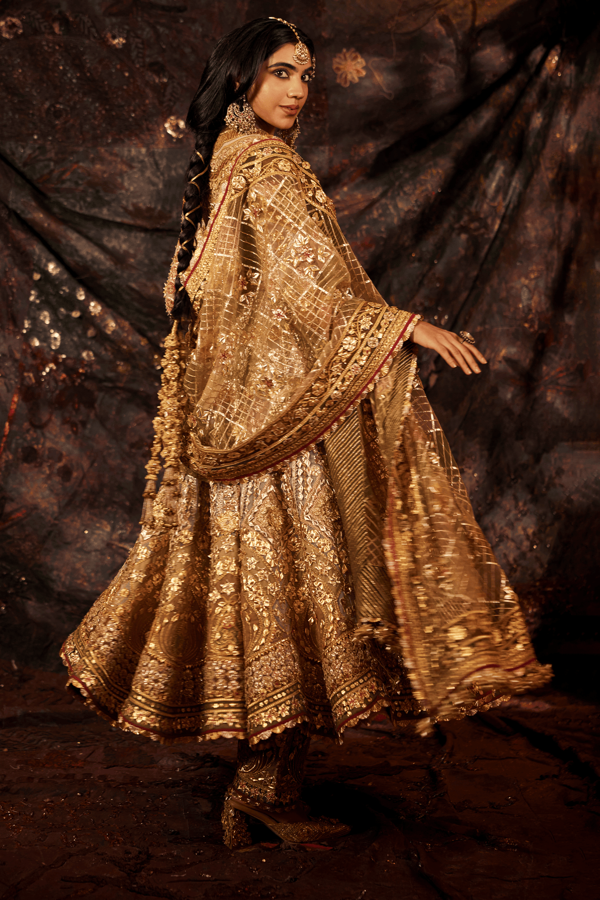 Silver & Gold Gota Embroidered Kalidar Set