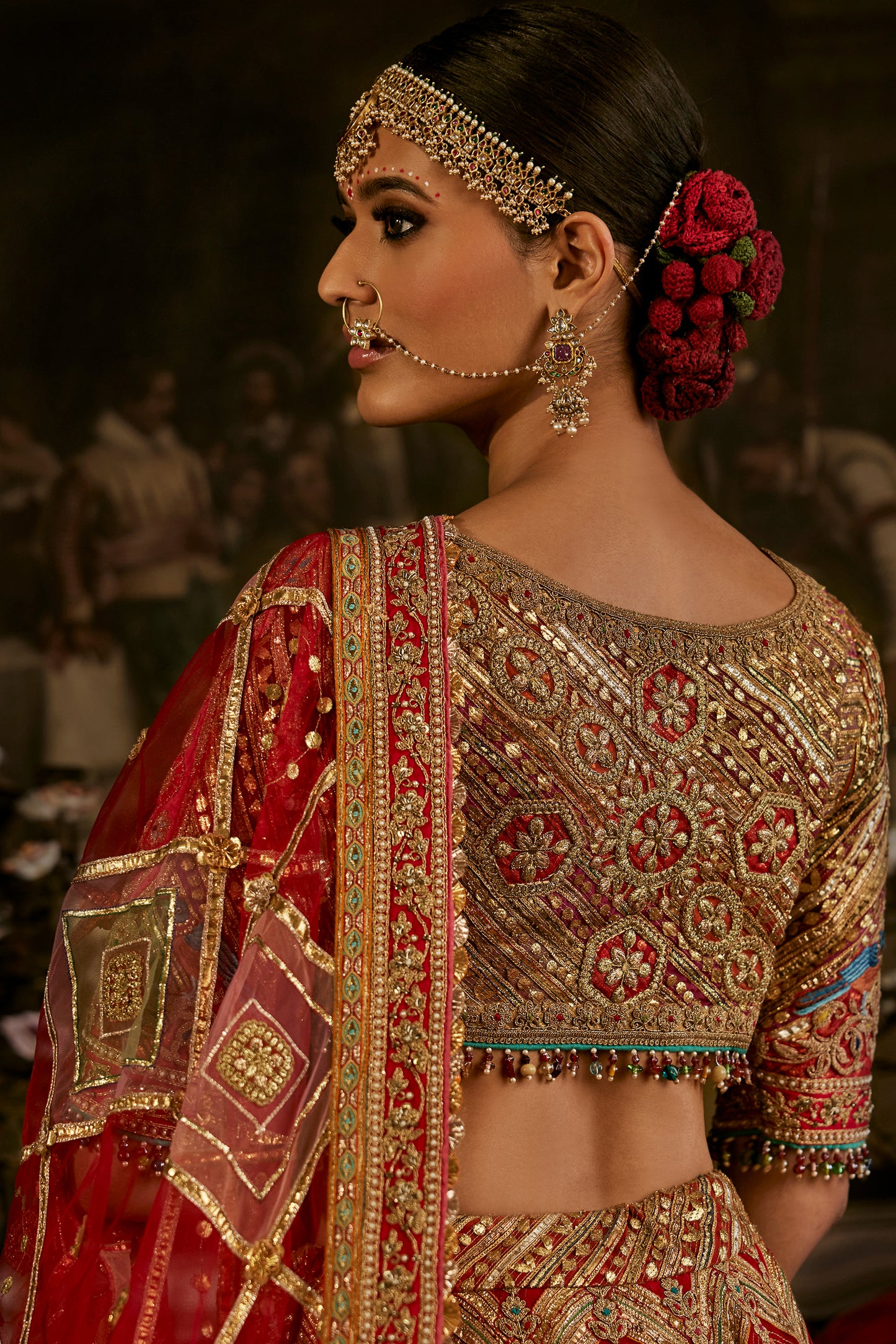 Deep Red Gota Lehenga