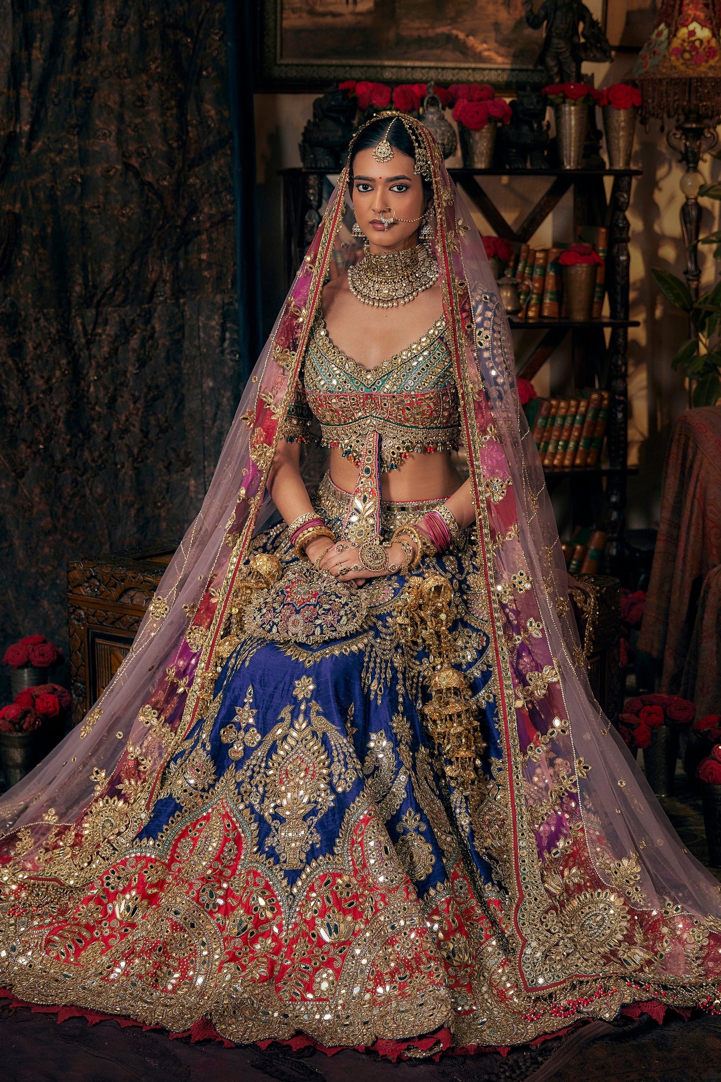Deep Purple Embroidered Lehenga