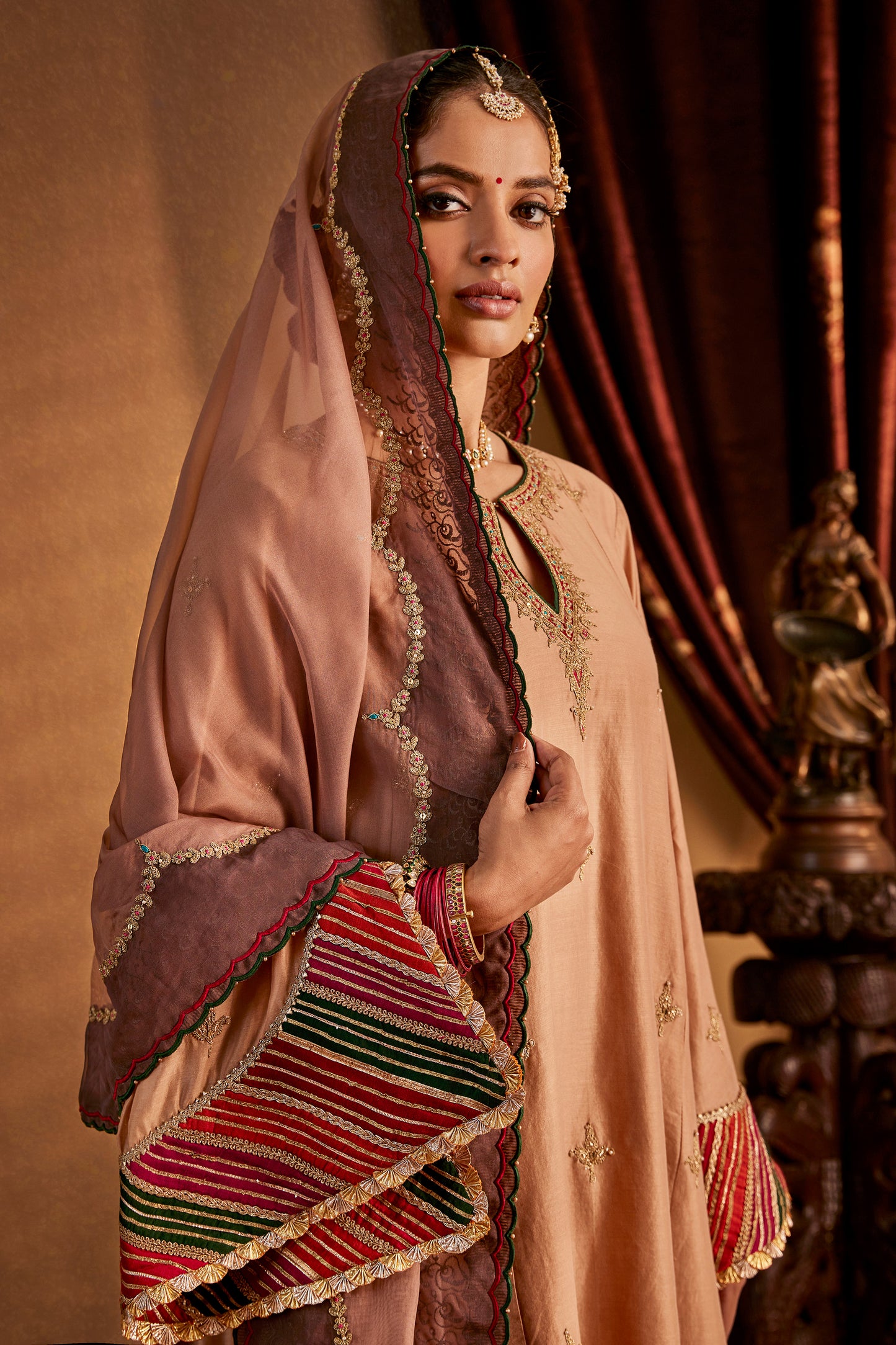 French Beige Kurta Set