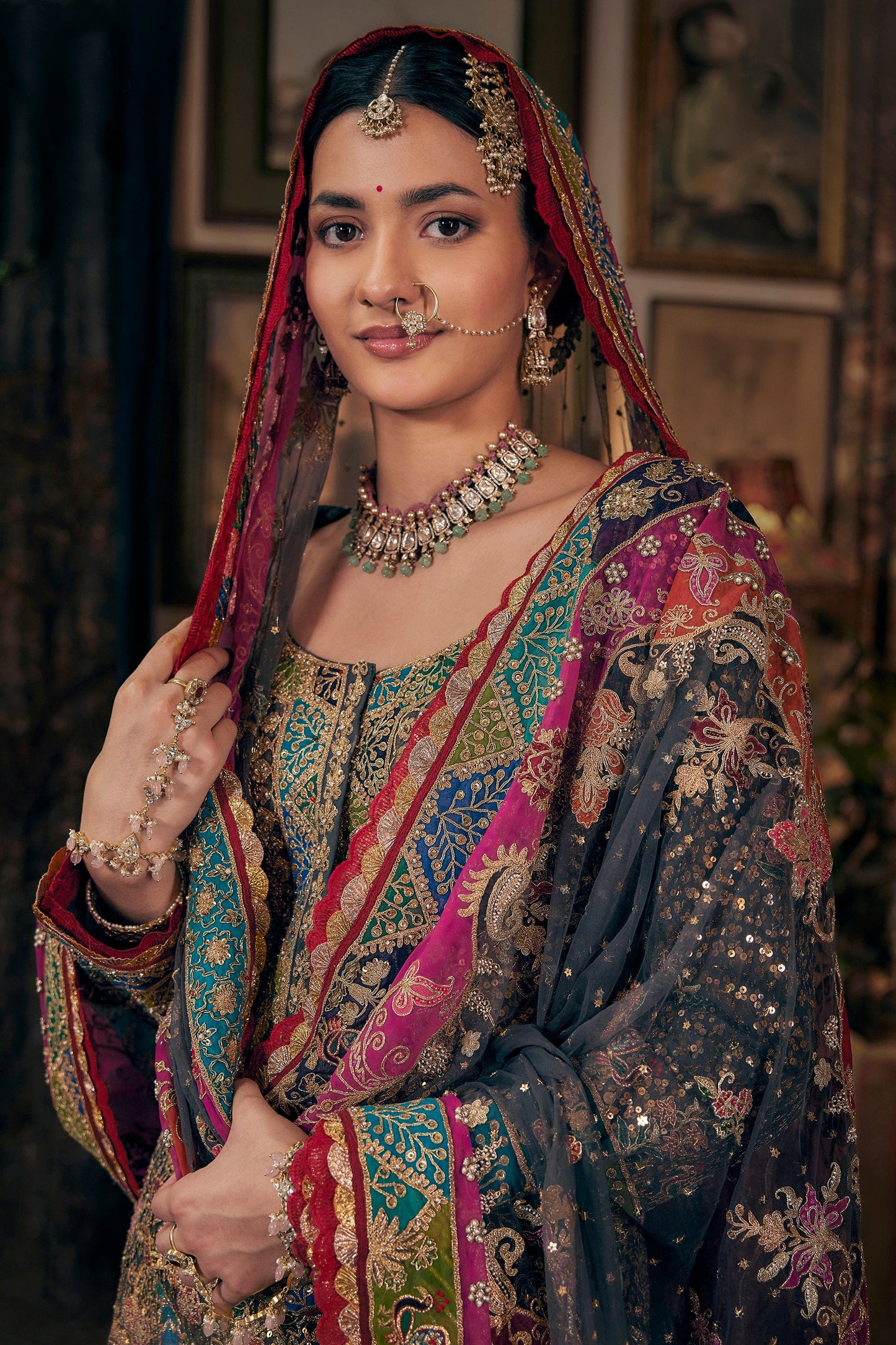 Charcoal Grey Kurti-Sharara Set