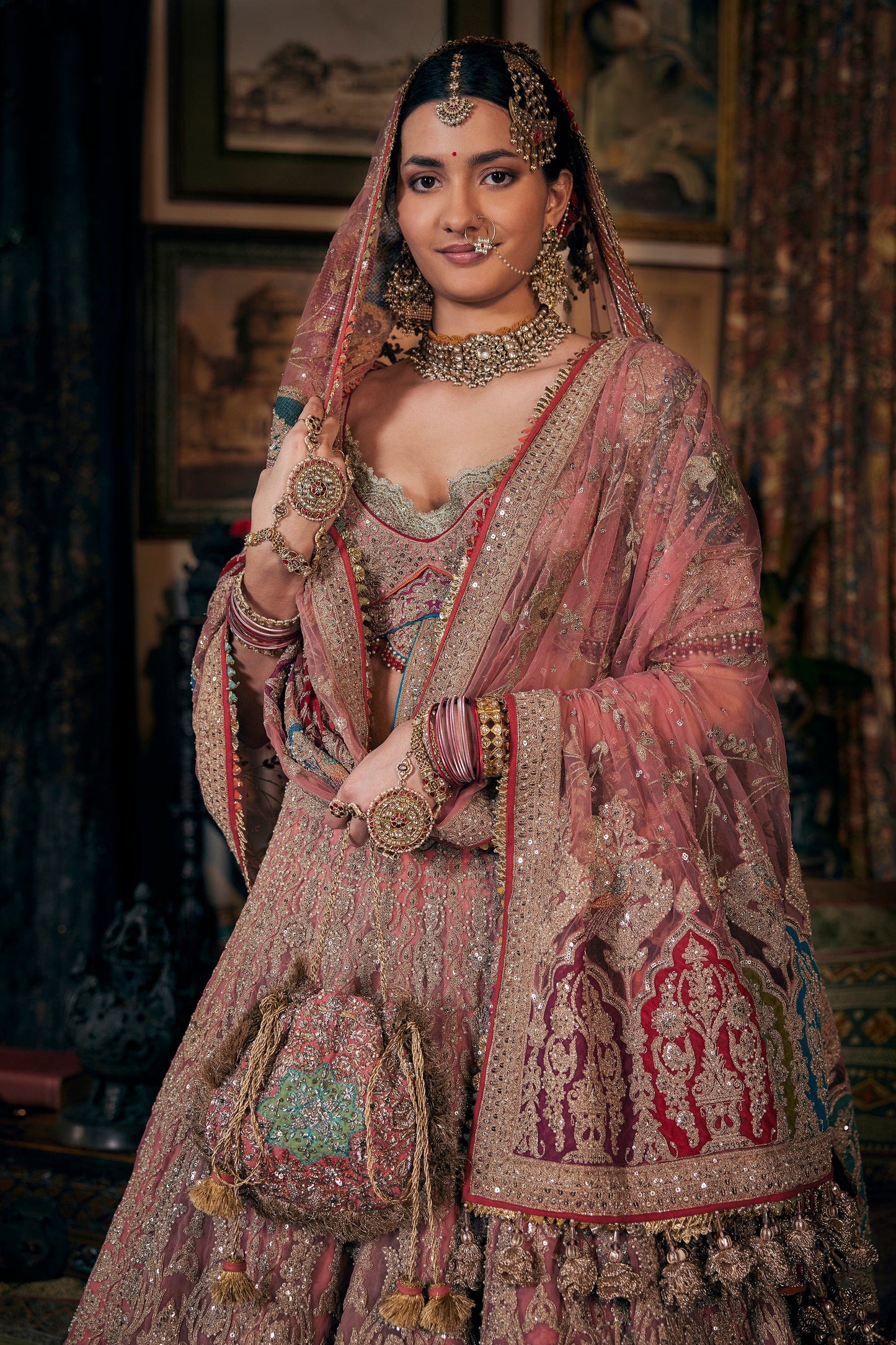 Coral Hued Lehenga