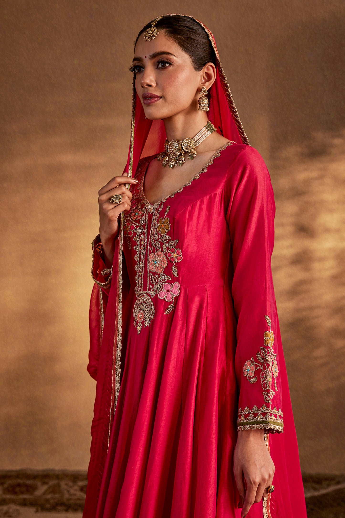Rani Pink Bouquet Kalidar Set